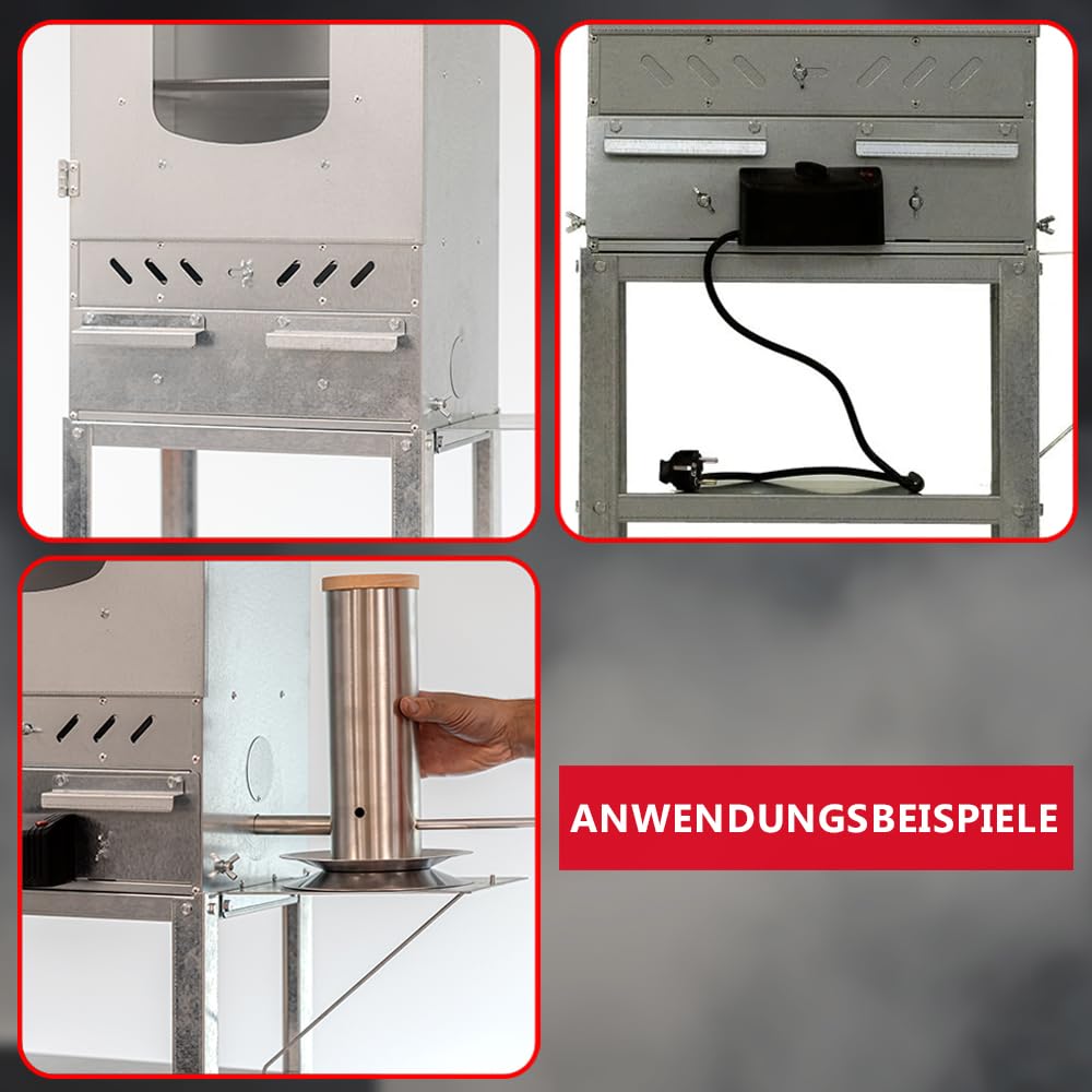 ITA Tisch für Räucherofen - Legierter Stahl - Praktischer Räucherofenständer 45x28x40/65 cm - Direkt vom Hersteller, EU Qualität - Tisch für Räucheröfen Räucherschränke
