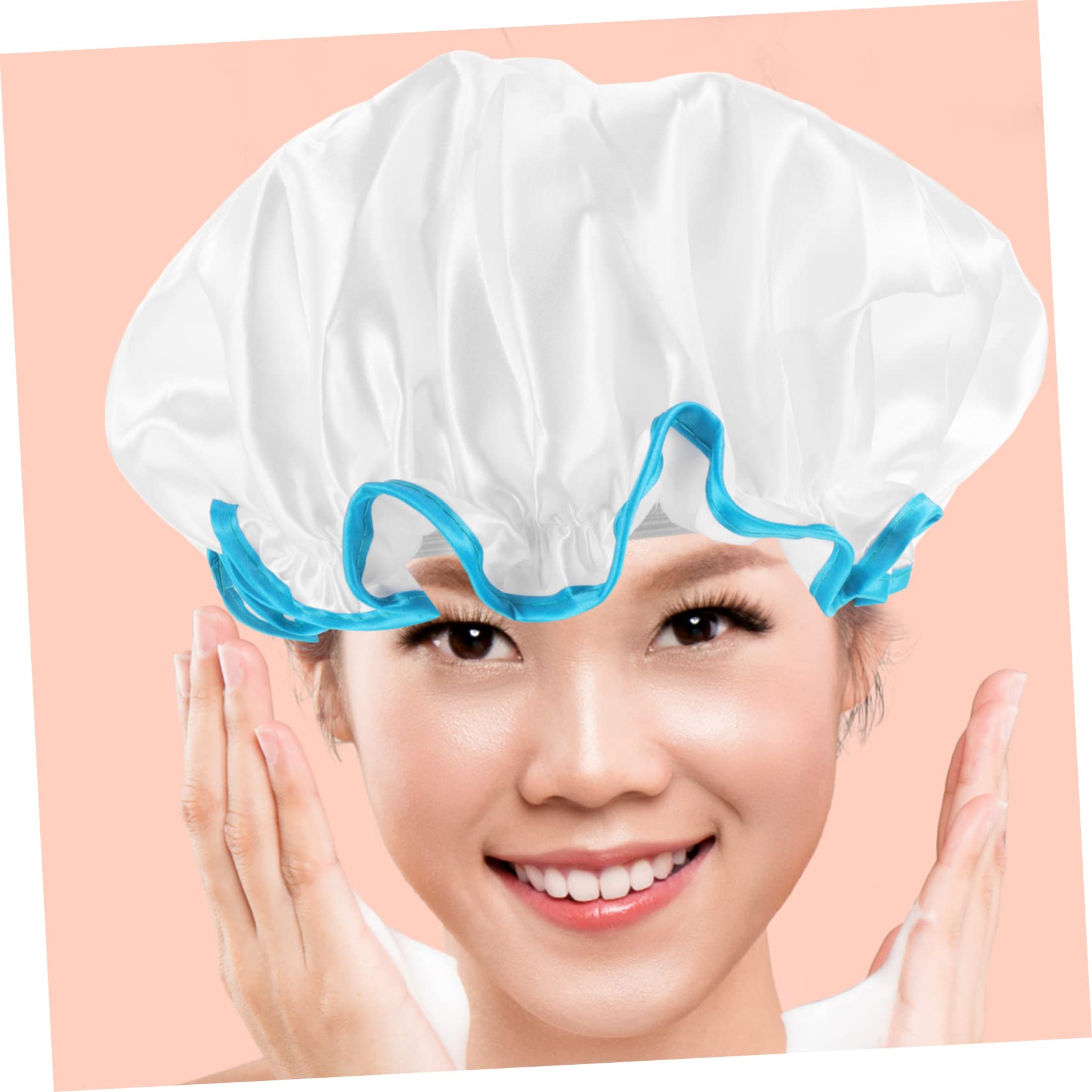 Healeved 8piezas Gorros De Baño Reutilizables Para Mujeres De Doble Impermeables Protege Tu Cabello Maquillaje