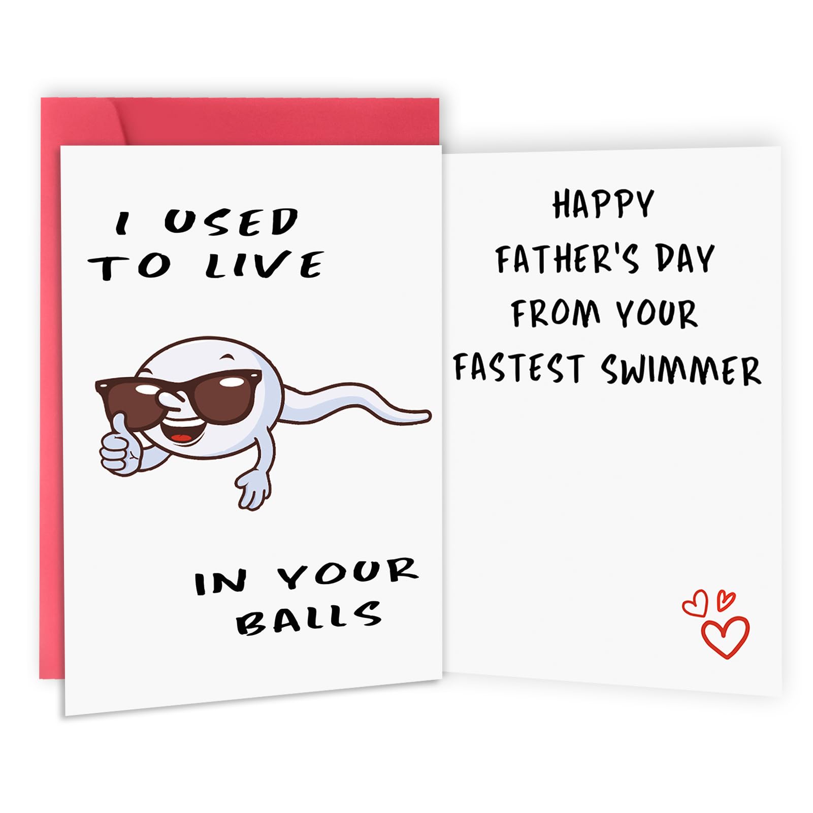 Asmallgf Cute First Fathers Day Card for New Dad, Two-sided 1st Fathers Day Gift from Baby Girl Boy, I Used to Live in Your