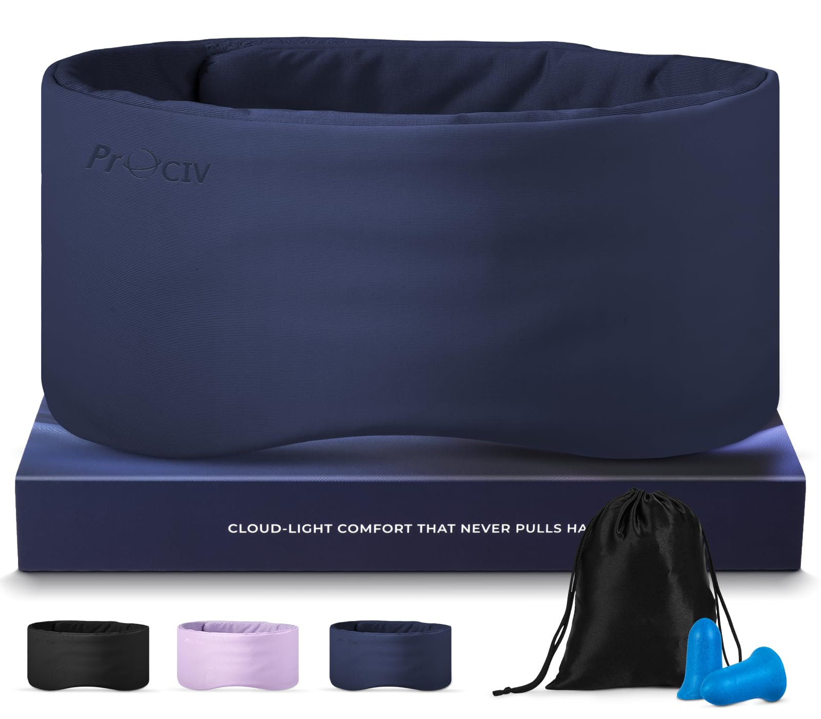 Photo 1 of Dual-Sided Sleep Mask for Side Sleepers, Soundless Velcro, Bamboo Fiber & Milk Silk Eye Mask, Zero Pressure Sleeping Mask for Women & Men, Eye Relief Blindfold for Nap, Travel Essentials, Blue