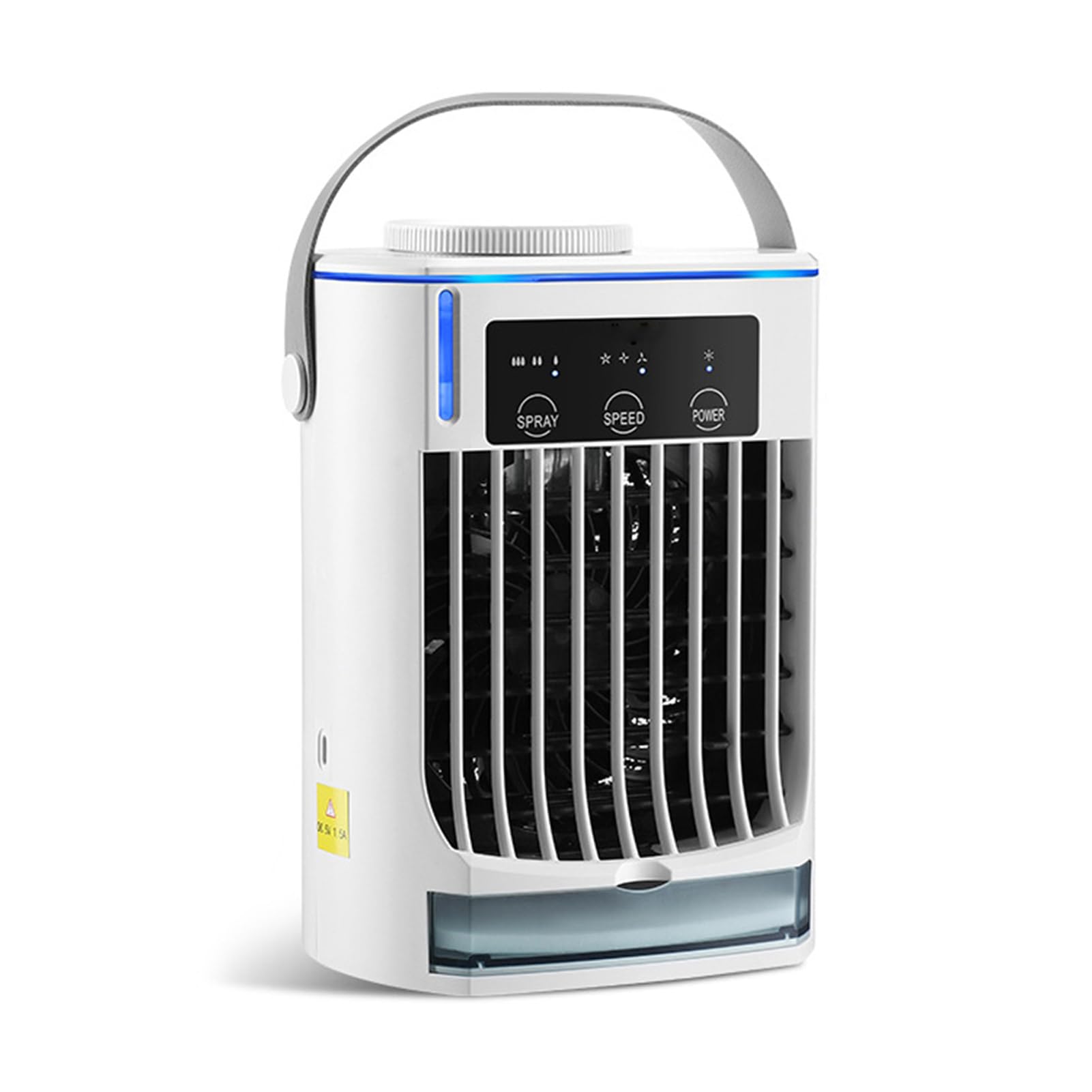 Fockety Mini Condizionatore, Raffrescatore Portatile A 3 Velocità, | Ventilatore e umidificatore 3 in 1, 3 velocità di ventilazione, filtrazione a carboni attivi, motore impermeabile, di