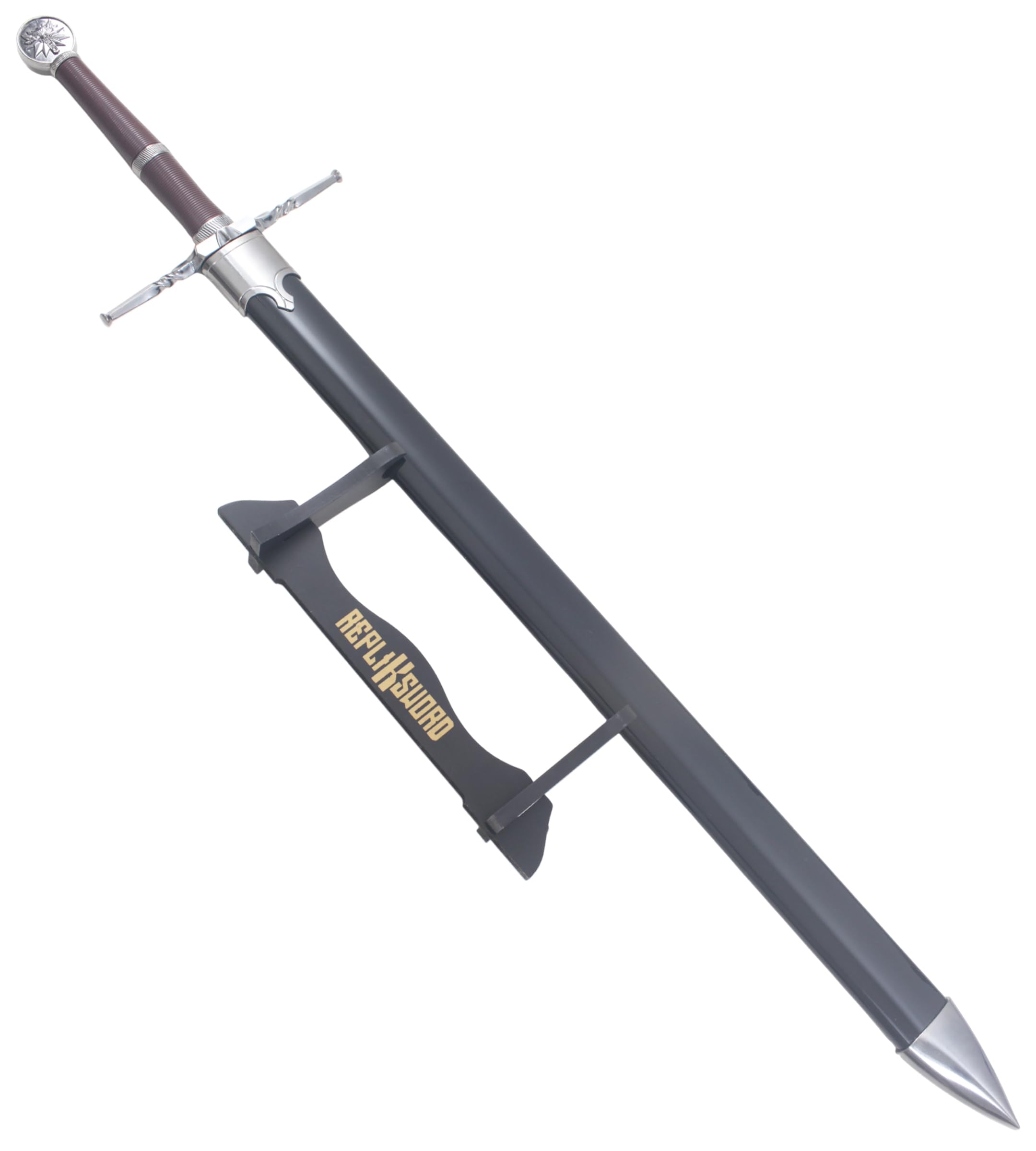 Geralt de RIV Epee en Bois Sorceleur Replique Epee Wolf Sabre + Fourreau en ABS