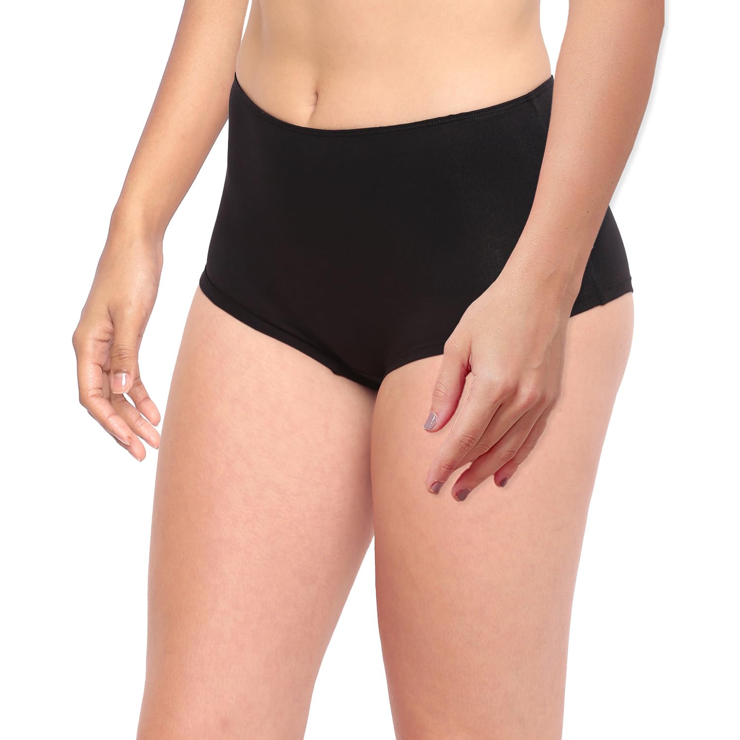 la intimo BASIICS Hanky Panky Antimicrobial Boyshort Brief Panty for Women Black-picture-29