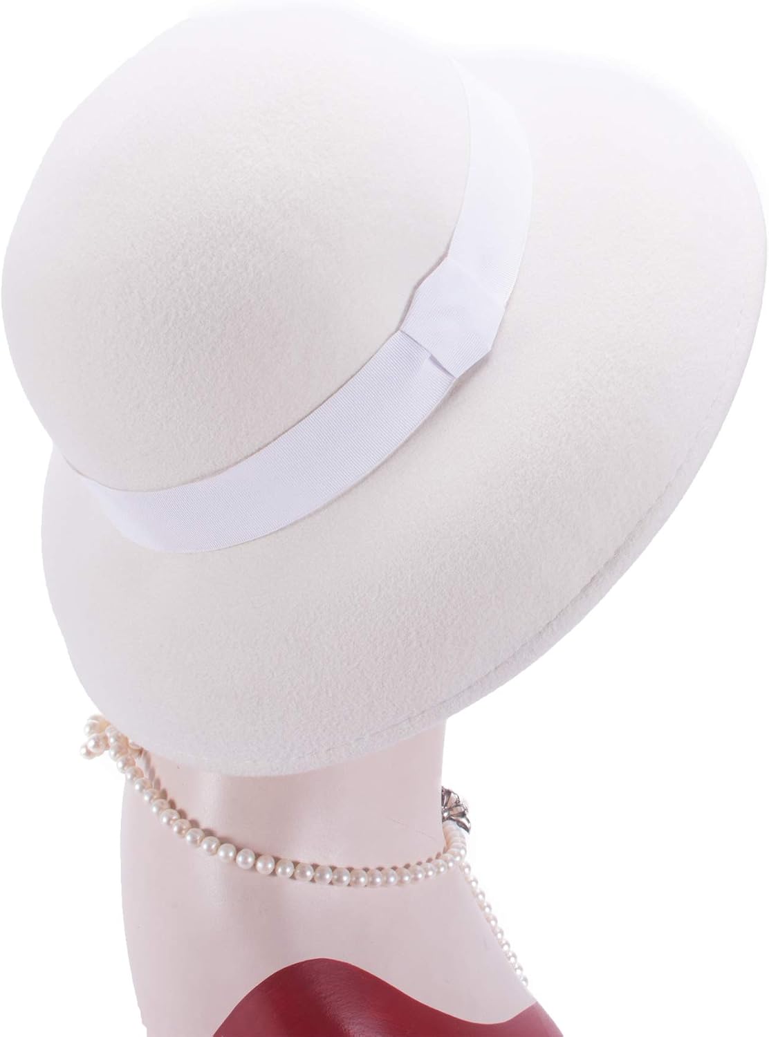 Lawliet Womens Downtown Abbey Vintage Style 100% Wool Felt Church Wide Brim Hat T402