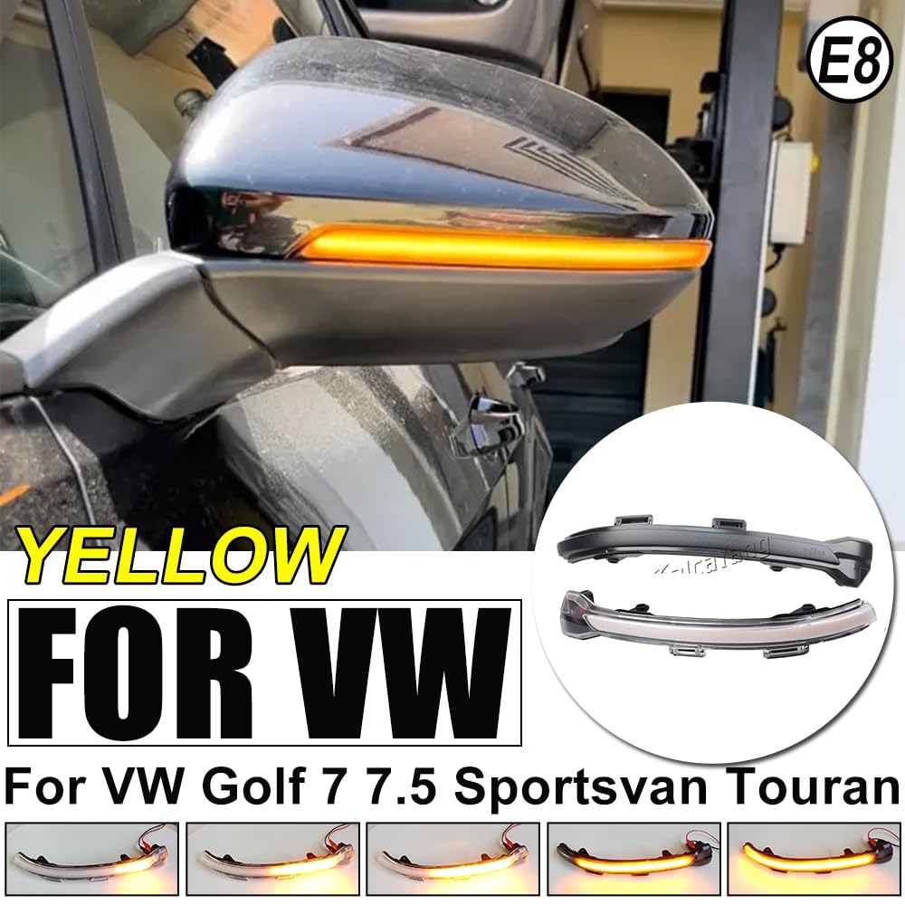 Clignotants à Led SéQuentiels Dans Les RéTroviseurs Pour Golf MK7 7 7.5 GTI R GTD Rline Touran (2013-2020) Codage OE: 5GD949101, 5GD949102