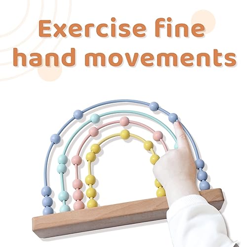 Miniatura 6 de ibwaae Juguetes de madera con cuentas de ábaco arcoíris para niños, habilidades matemáticas tempranas, juegos de aprendizaje educativo Montessori