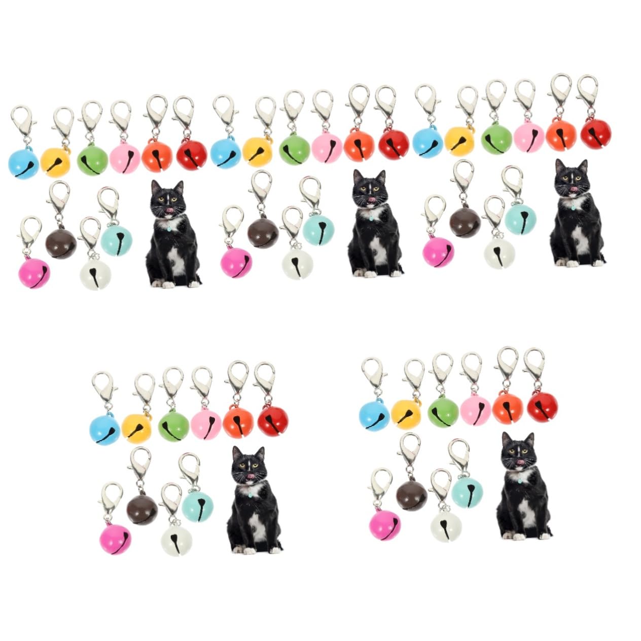 20 Pcs Pet Collar Bell A Necklace Decor Necklaces Puppy Accessories Cat Dog Collar Bells Pack Metal, 3X1.27X1.27CMx5pcs, Metal, Metal No Gemstone