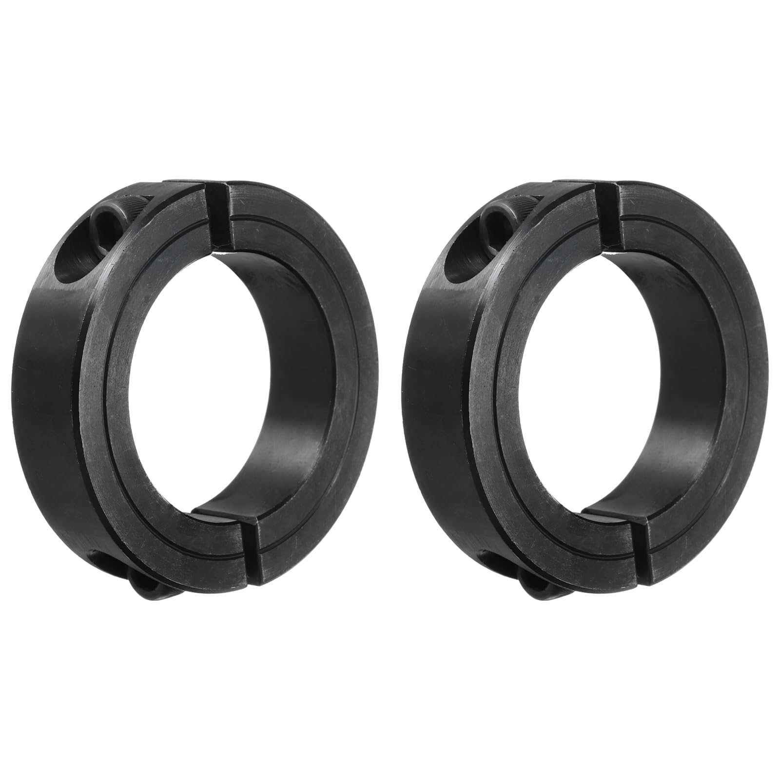 QUARKZMAN 2 Stück Stellringe 48mm Bohrung 73mm AD 17mm Breite Kohlenstoffstahl Tiefenanschlagringe Doppelt Geteilter Wellenringe für Zahnradbaugruppe Auto Eisenbahn CNC Maschine Schwarz