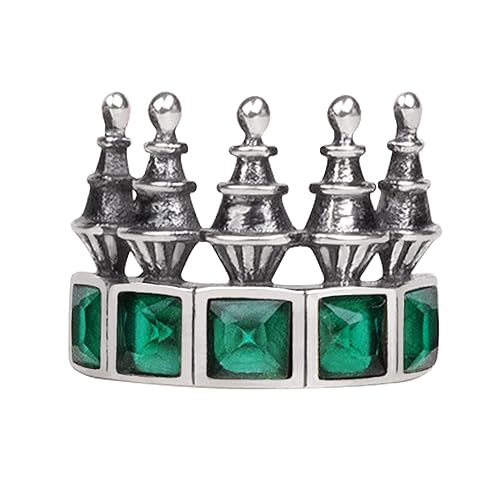 AVNI by GIVA 925 Oxidised Emerald Green Tower Ring, Adjustable | Rings for Women and Girls | with Certificate of Authenticity and 925 Stamp