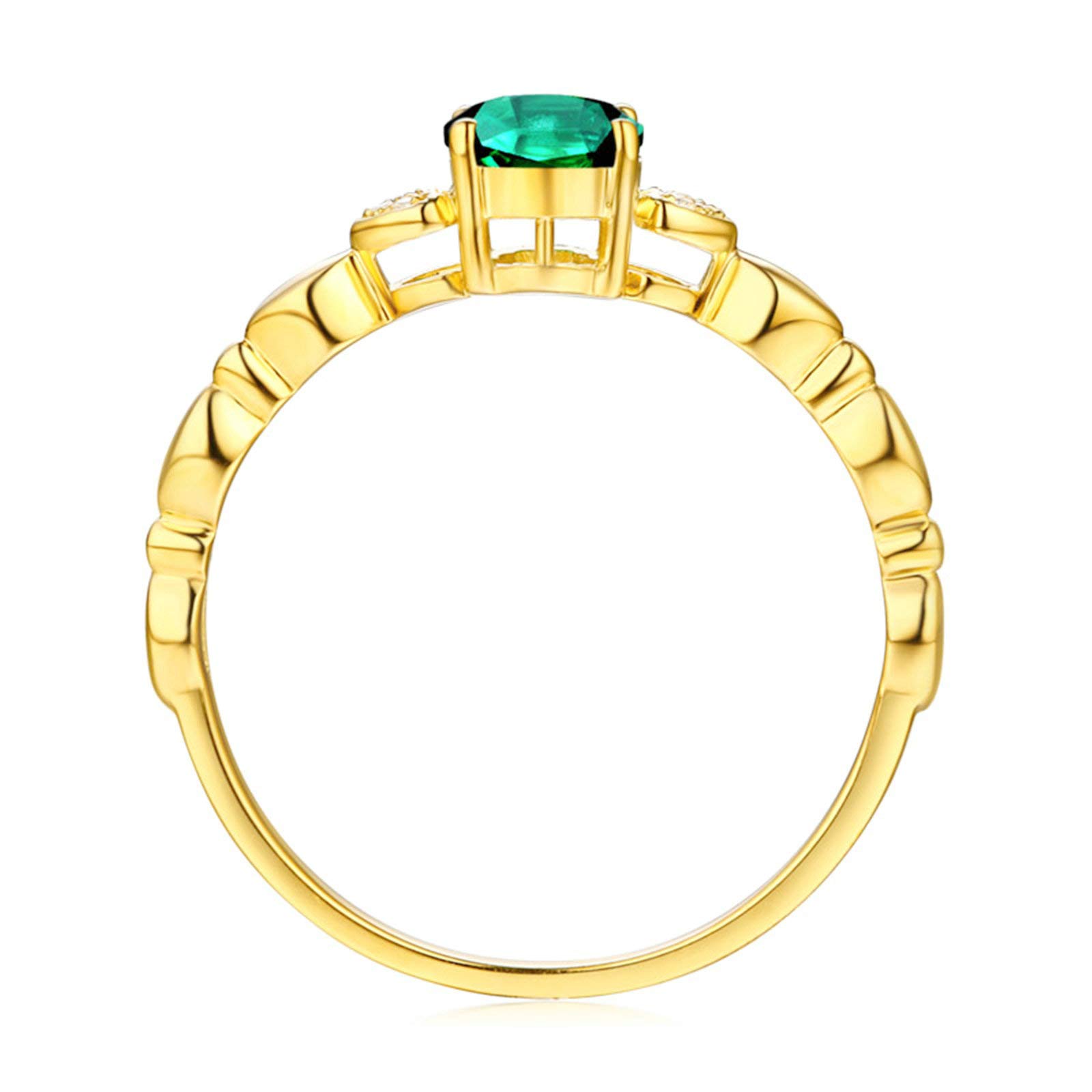 Beydodo Pierścionek zaręczynowy żółte złoto 750 owalny szmaragd 0,67 ct z diamentami pierścionek ślubny złoty e 18 karatów (750) żółte złoto, 56 (17,8 mm), colore: złoto, cod. TLLWGZ1981