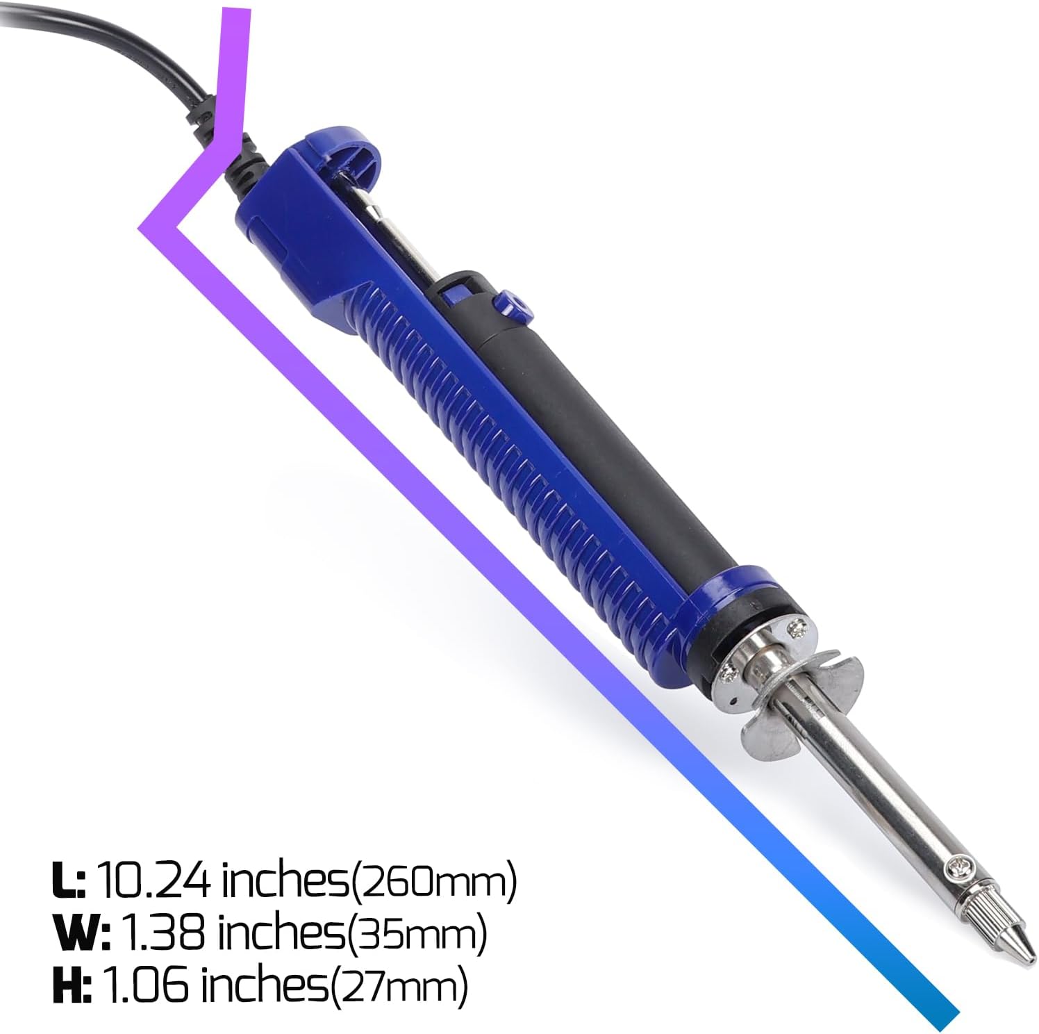 WEP 929D-V 2 IN 1 Desoldering Iron Electric Solder Sucker with 5 Nozzles 0.8/1.0/1.2/1.5mm Soldering Tool Kit with Built-in Desoldering Pump, Iron Stand, Sponge, Cleaning Pin Solder Remover