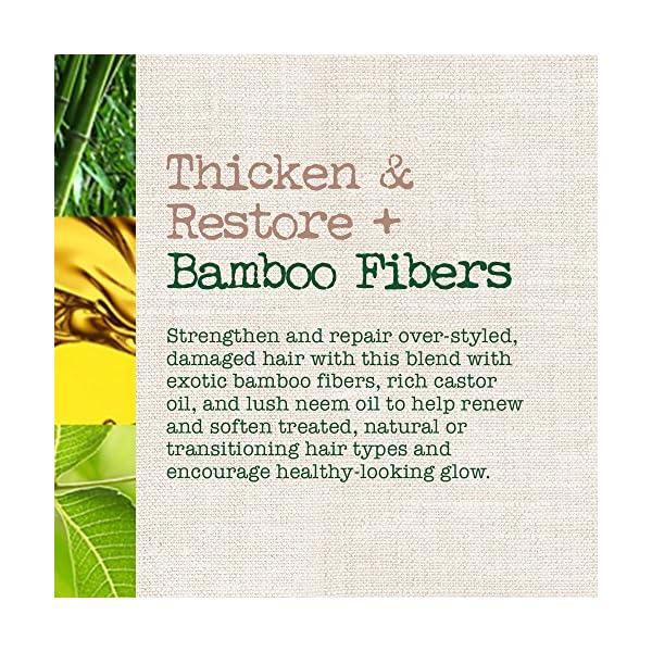 Maui Moisture Thicken & Restore + Bamboo Fibers Strengthening Shampoo to Soften Transitioning or Natural Hair & Renew Brittle Hair, Vegan, Silicone & Paraben-Free, 13 fl oz