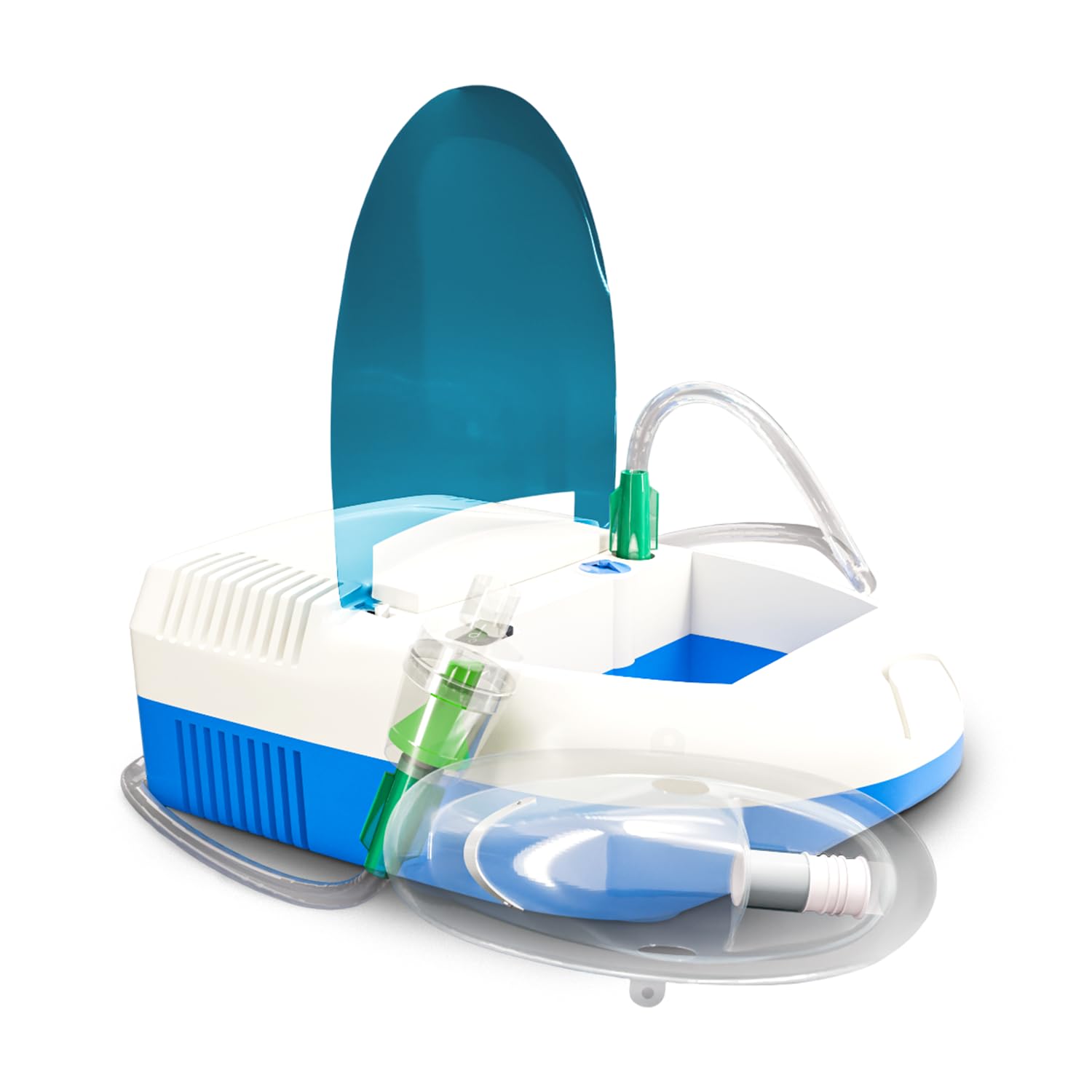 AGEasy (Max Group) Low Noise Compressor Nebulizer with Storage Compartment for Adults & Kids | 2 Years Warranty | Nebulizer Machine with 2 Masks, 1 Mouthpiece & 5 Filters (Blue & White) (B0D8WCF14Q) Amazon Price History, Amazon Price Tracker