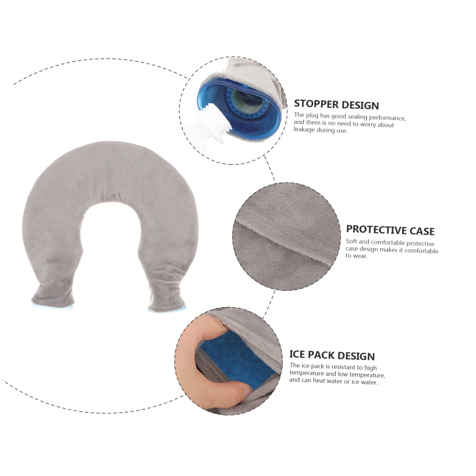 Veemoon Impacco Freddo Caldo a U in Pvc Trasparente per Collo e Spalle, Riutilizzabile e Lenitivo, per Sollievo e Riabilitazione
