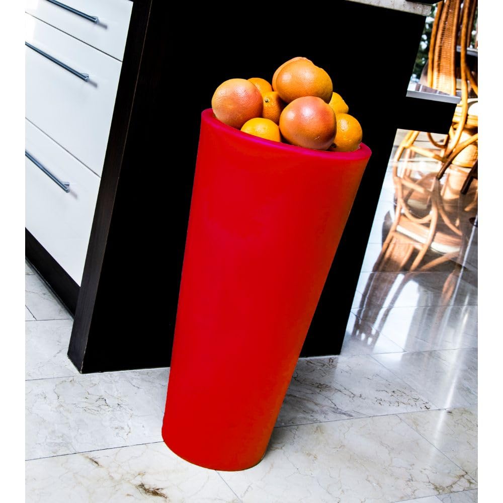 Venus Pot de Fleurs en Plastique - Plantes d'Intérieur et d'Extérieur - Grand Pot avec Étagère - Rouge 70x35