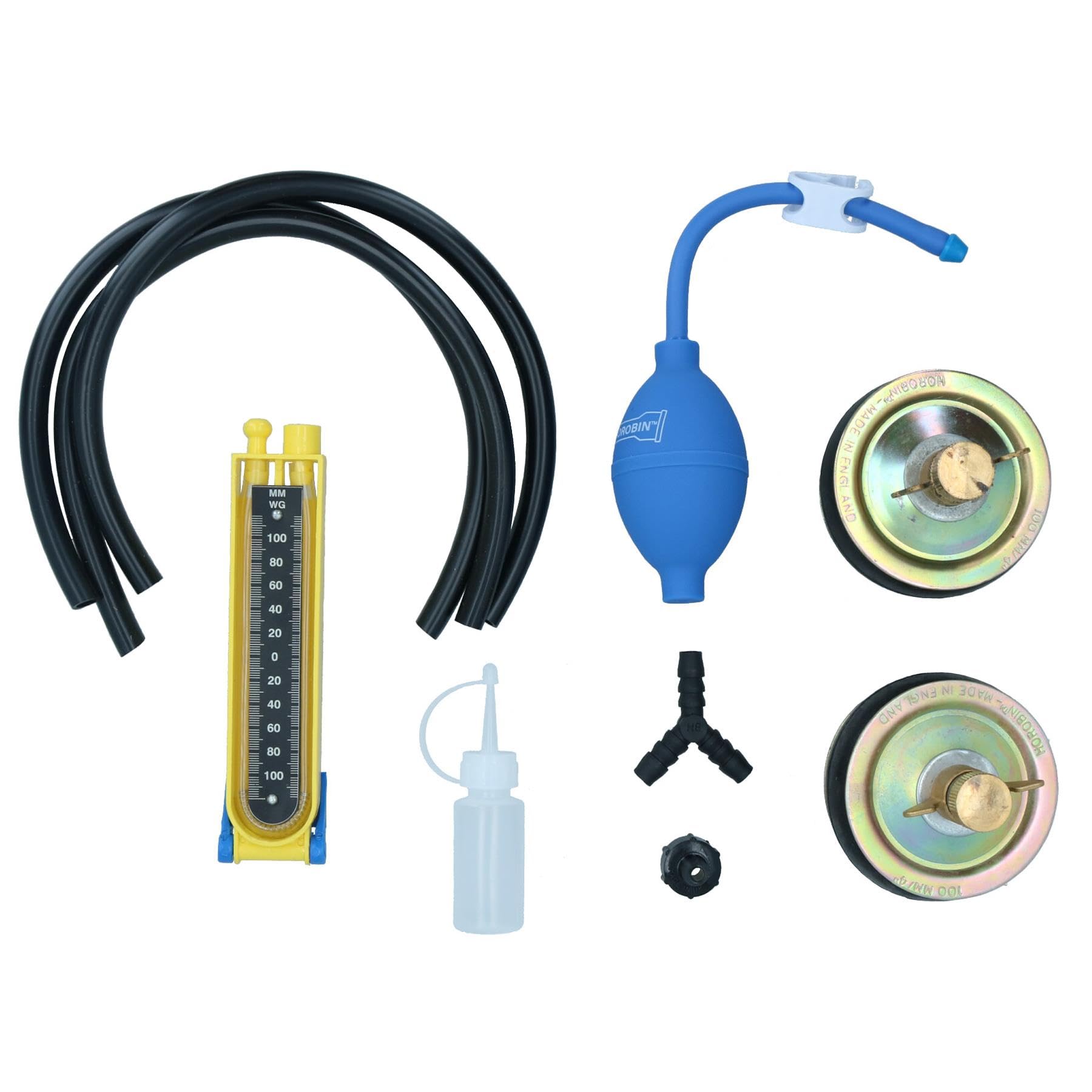 Kit de prueba de presión de aire y agua para tuberías de drenaje, manómetro de tapón de fontanería