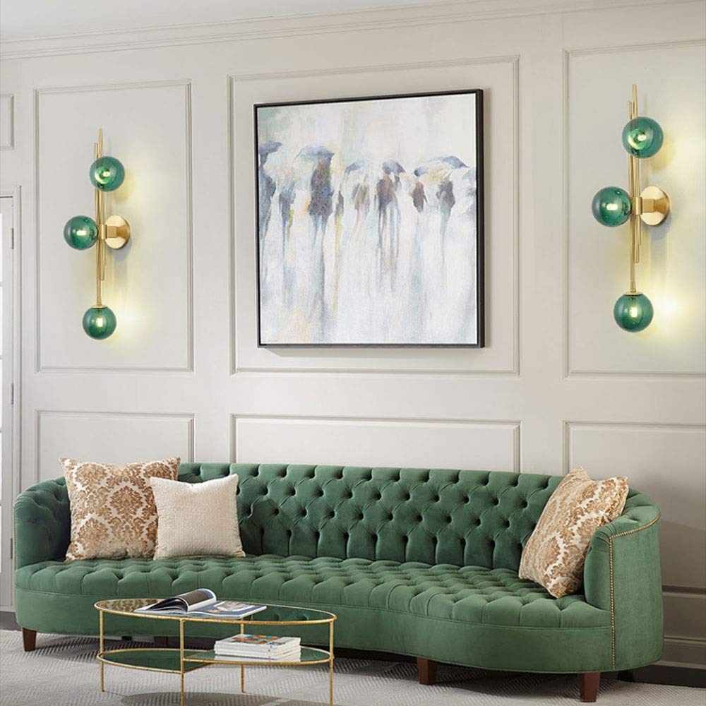 Ściana światła lampa ścienna Prosta salon Kreatywna szklana lampa ścienna Nordic Ażle Sypialnia Lampa nocna Badanie Niebieska lampa ścienna do domu, willi, bar, restauracje czytanie światła
