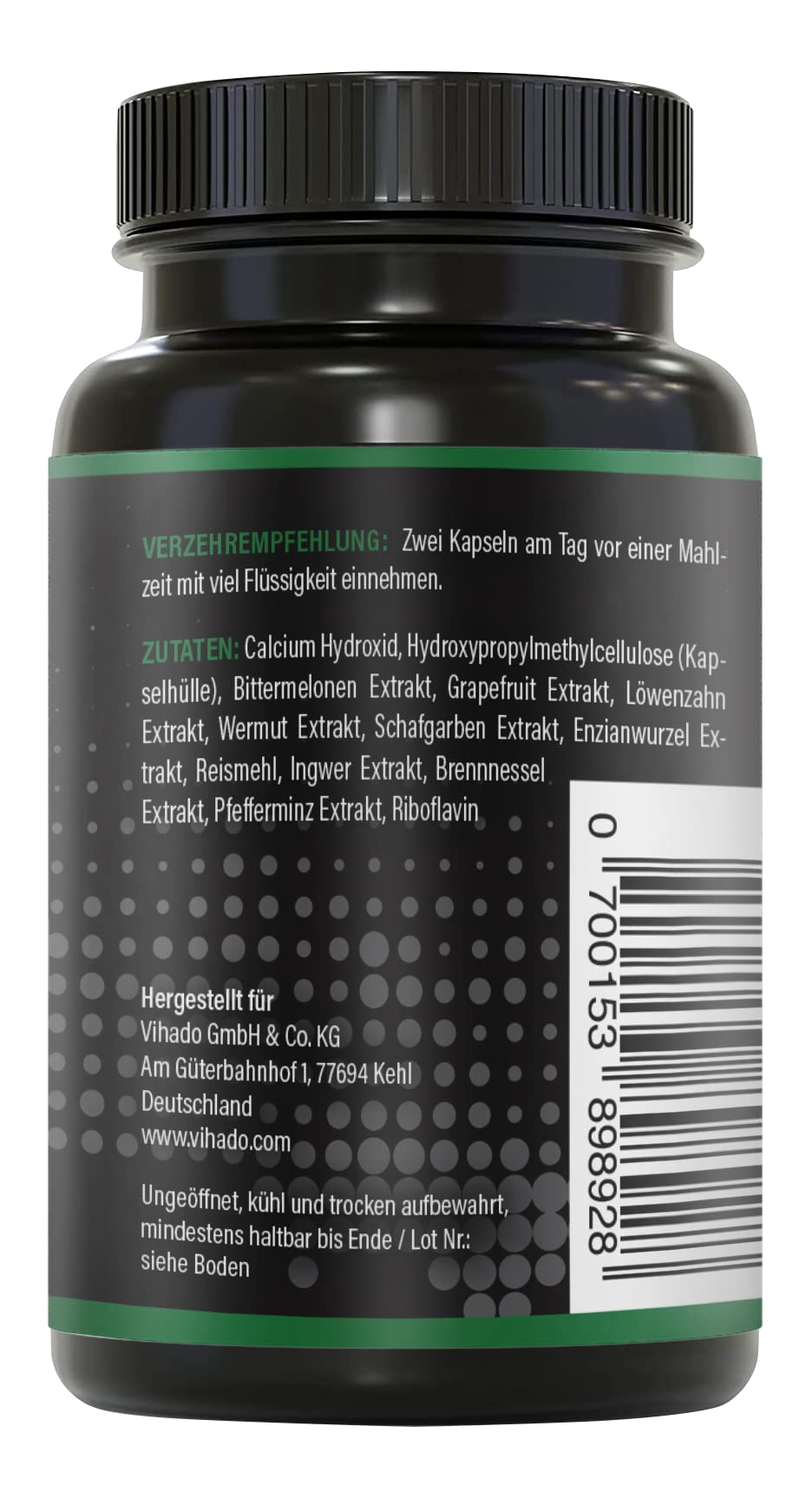 BRNR BITTER BRNR Bitterstoffe Formel und Stoffwechsel Komplex mit Vitamin B2, Verdauungsenzyme mit Calcium, Alternative zu Bitterstoffe Tropfen, 120 Kapseln