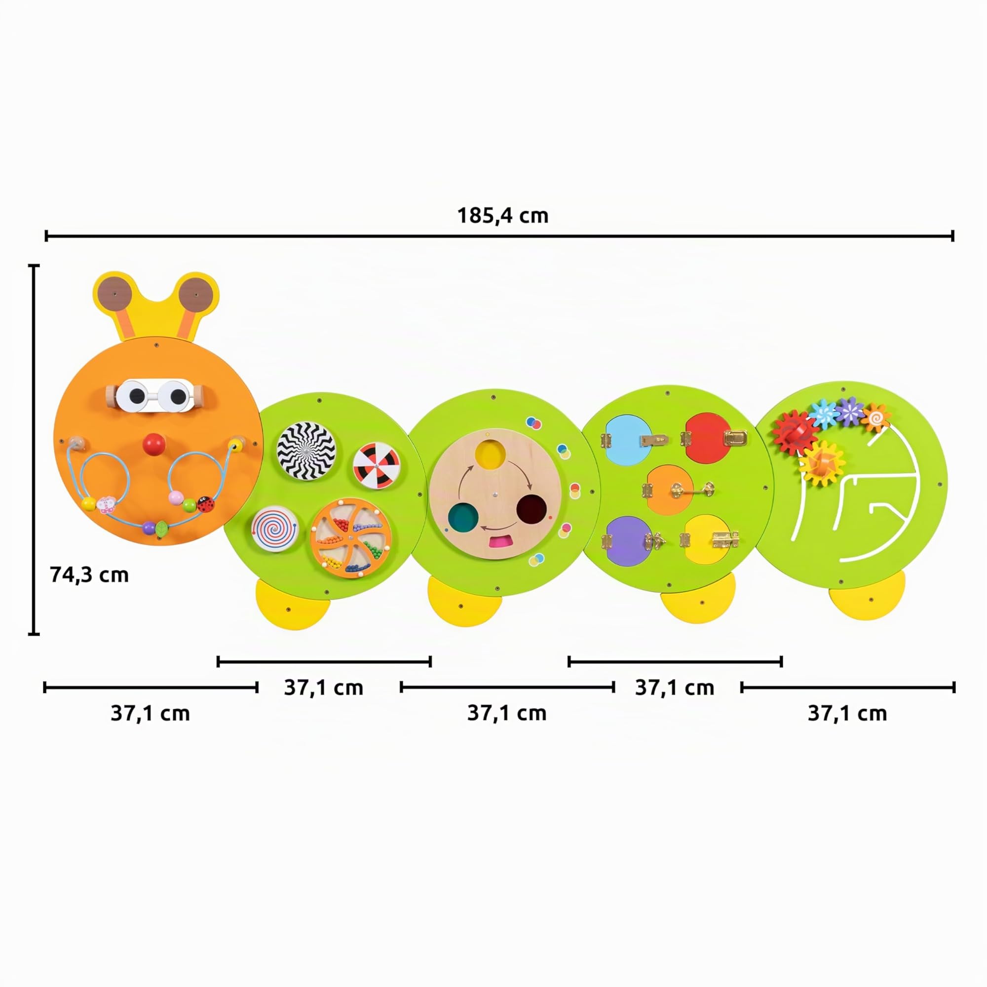 SPARK & WOW Caterpillar Activity Wall Panels - Alter 18M+ - Montessori Sensorisches Wandspielzeug - 6 Aktivitäten - Aktivitätsbrett - Kleinkindzimmer Dekoration | Montessori Sensorisches Wandspielzeug, Busy Board, Kleinkindzimmer Dekoration