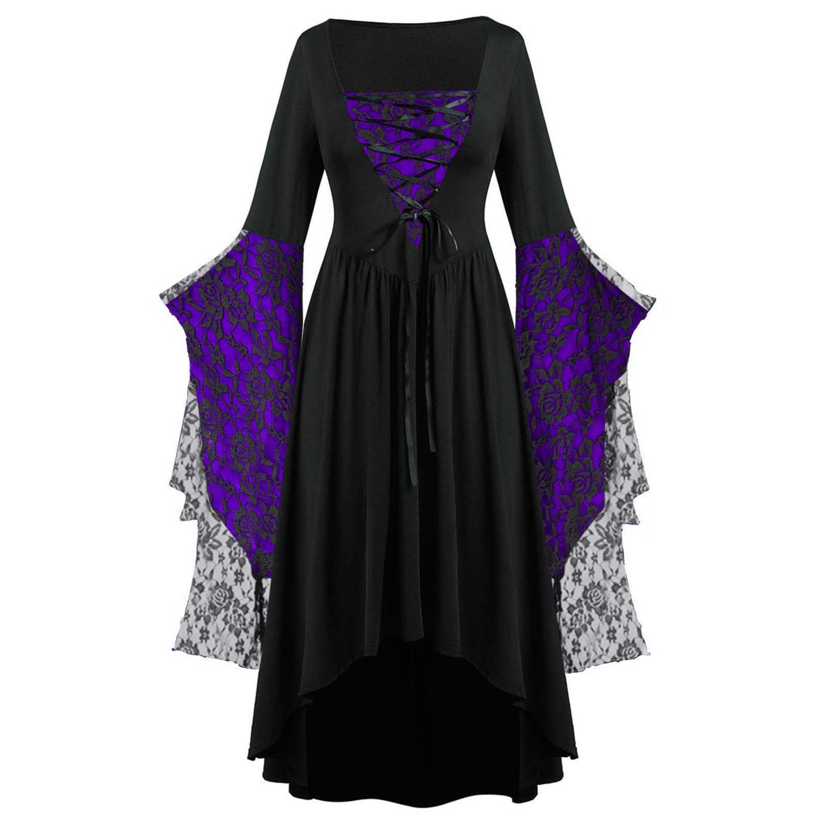 Halloween Costumes Victorian Witch Dresses Adult Fashion Plus Size Outfits Halloween Costumes for Women Gothic Medieval Dress Funny Fancy Costume Clothing Evening Party Prom Cocktail Vintage Elegant