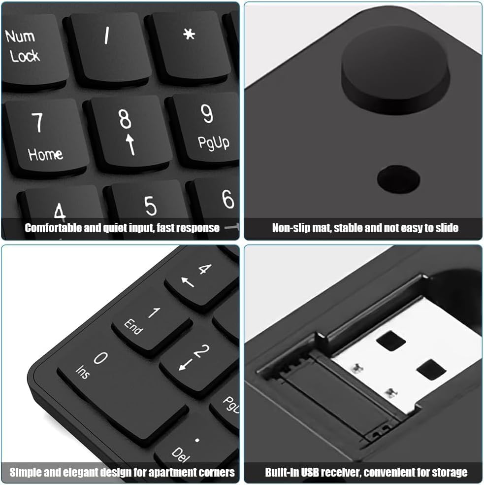 Image of NEXSA Wireless Numeric Keypad 18 Keys Portable USB Number Numpad | Transmits swift digital digit entry logs directly to core computing hubs using wireless network frequencies.