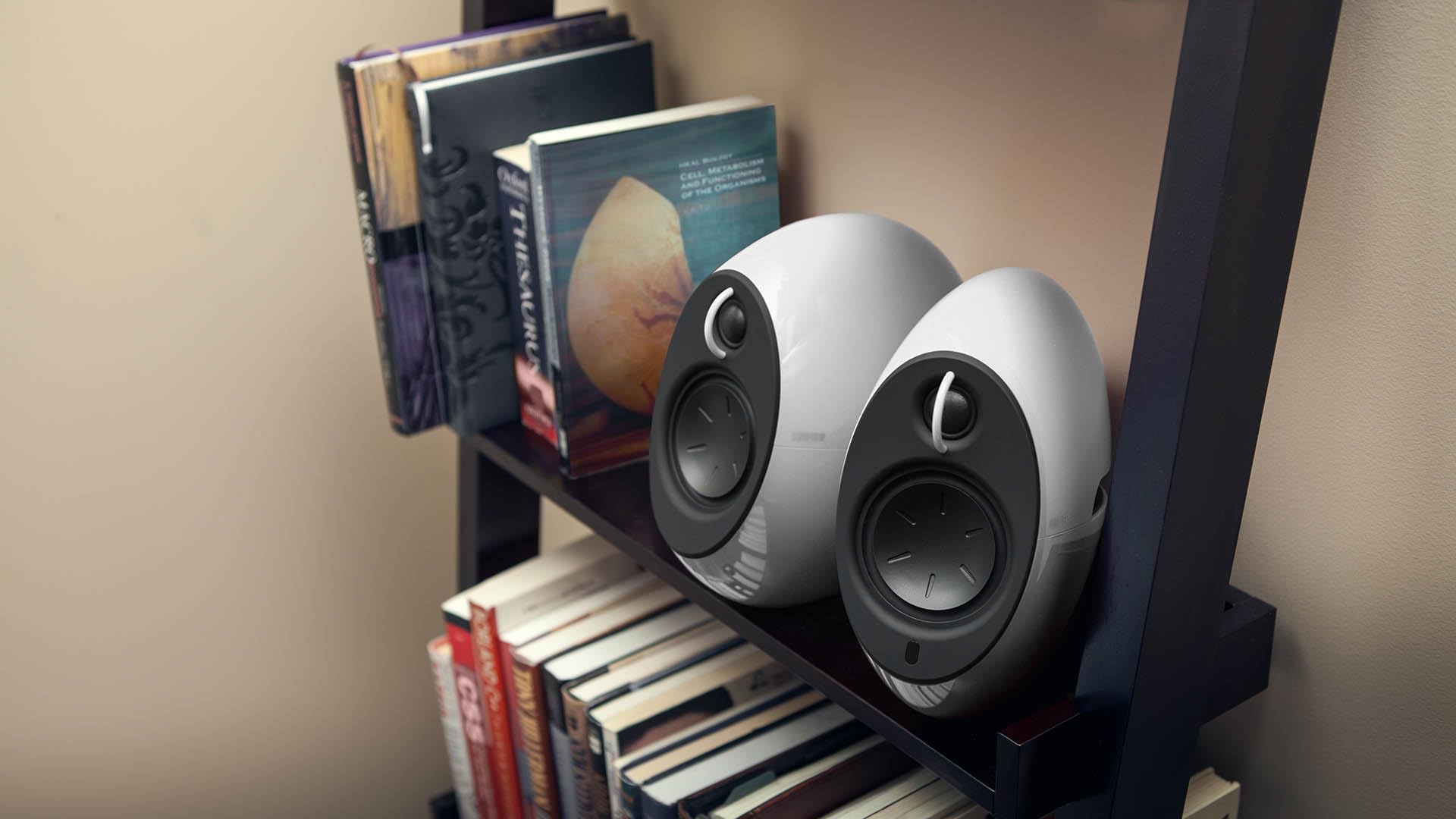 Edifier Luna Eclipse - Kit d'Enceintes Design 2.0 Bluetooth avec Télécommande IR Blanc 74 W E25 White