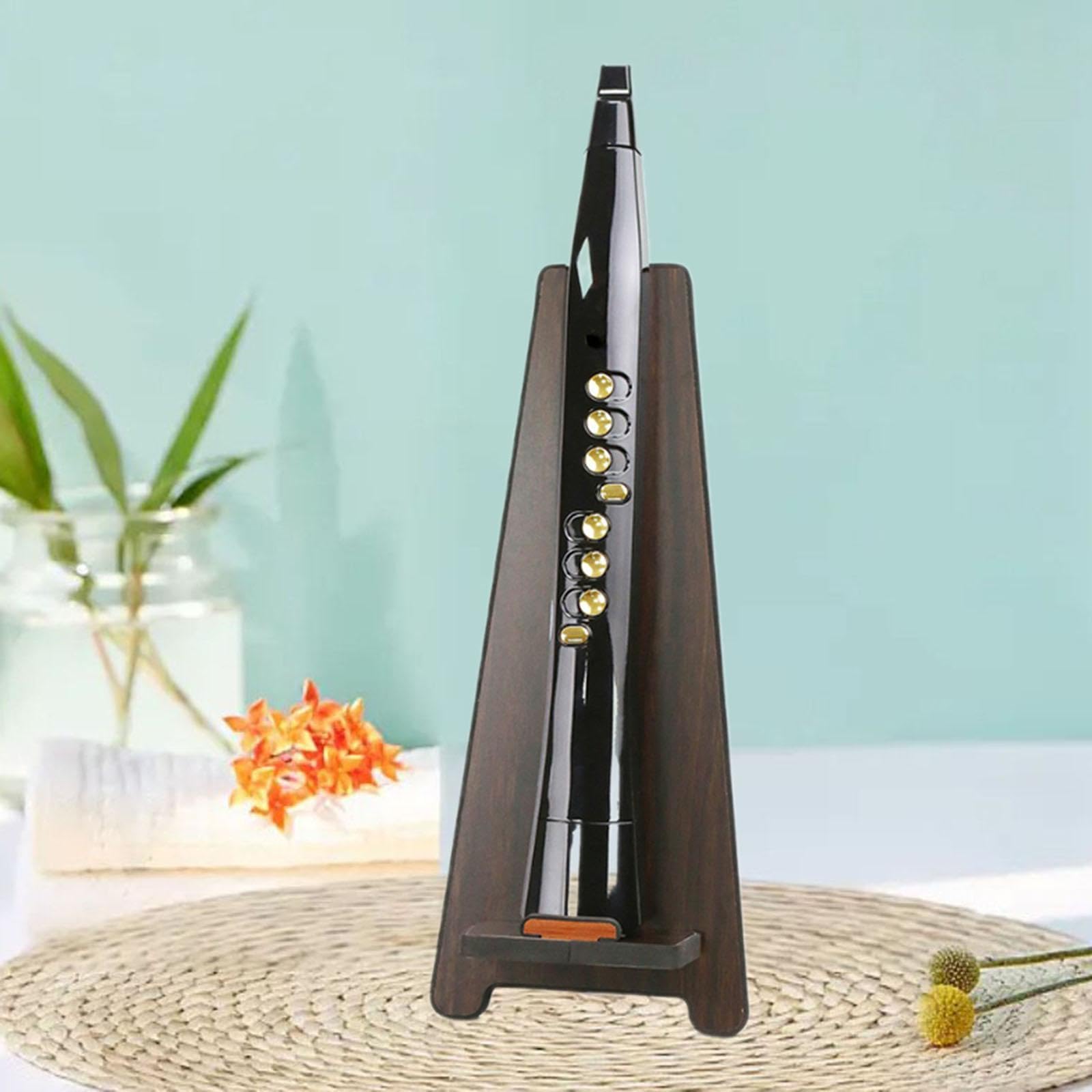 Soporte para Instrumentos de Viento Eléctricos, para Flauta, Soporte para Tubo de Soplado, a Prueba de Humedad, Madera Liger, Marrón Oscuro