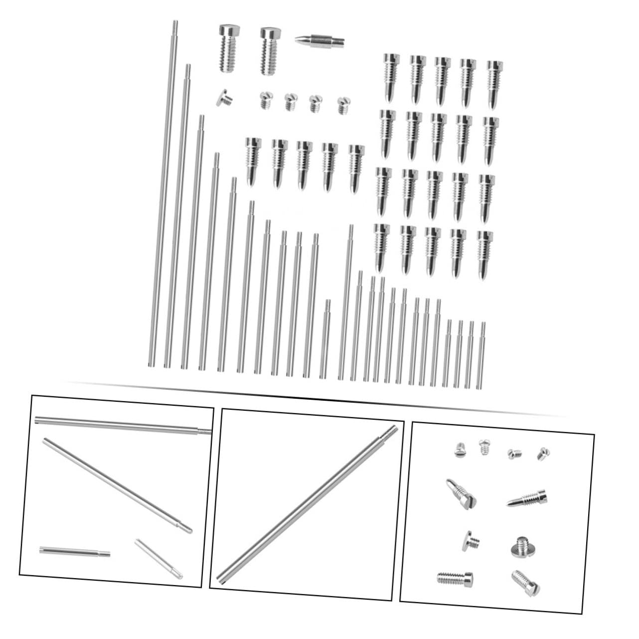 Toyvian 3juegos Accesorios Para Reparación De Saxofón Soprano Incluye Ejes Rosacados Tornillos y Clavo Kit De Mantenimiento De Instrumentos De Viento