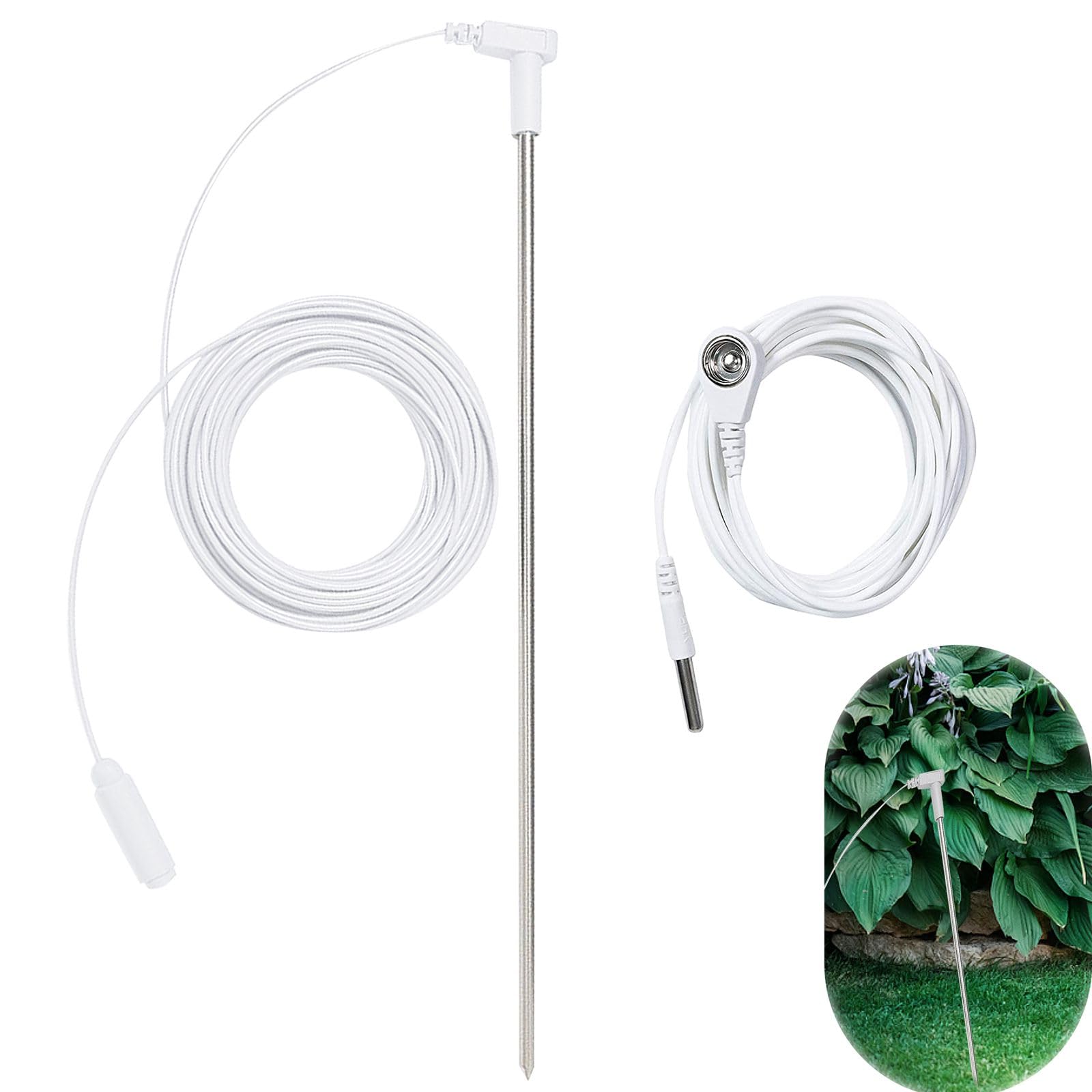 Grounding Rod with 40 Ft Ground Wire, Universal Outdoor Stake for Grounding Devices for Grounded Earth Connected Products, Mats, Sheets, Pads, Wrist Bands, Blankets with 15FT Ground Cord