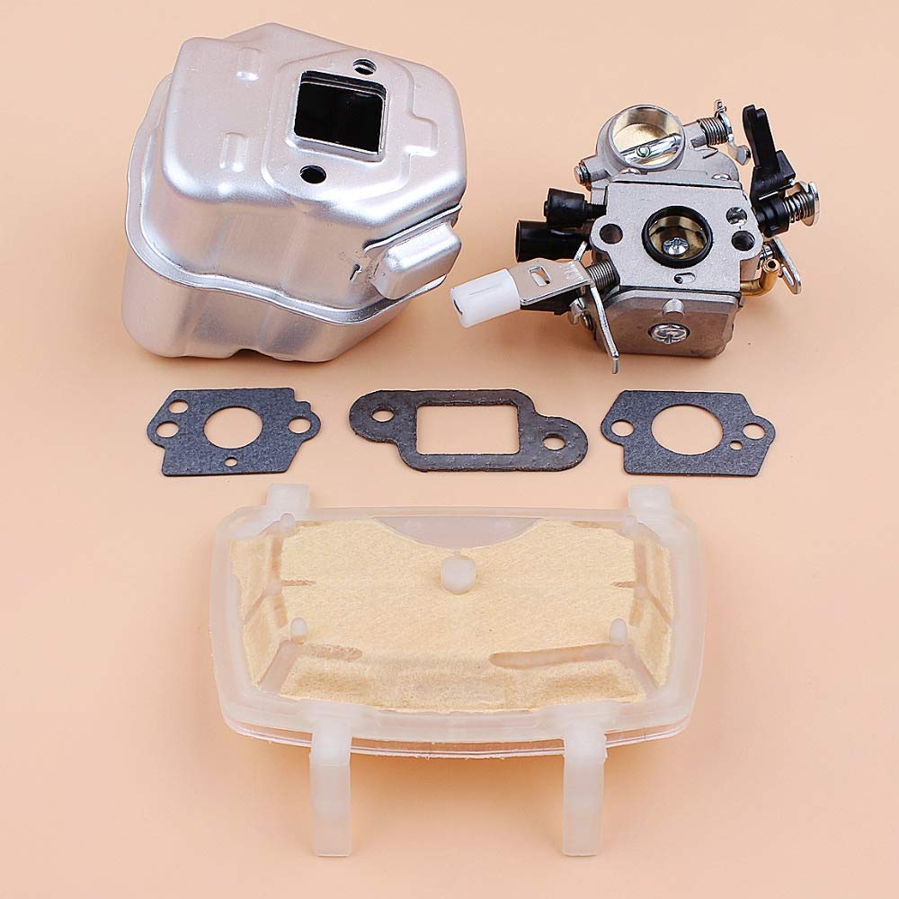 Kit de Filtro de Aire de Escape de silenciador de carburador Compatible con STIHL MS181 MS171 MS 181171 Piezas de Motosierra de Gasolina 1139140 0604 ZAMA C1Q-S269