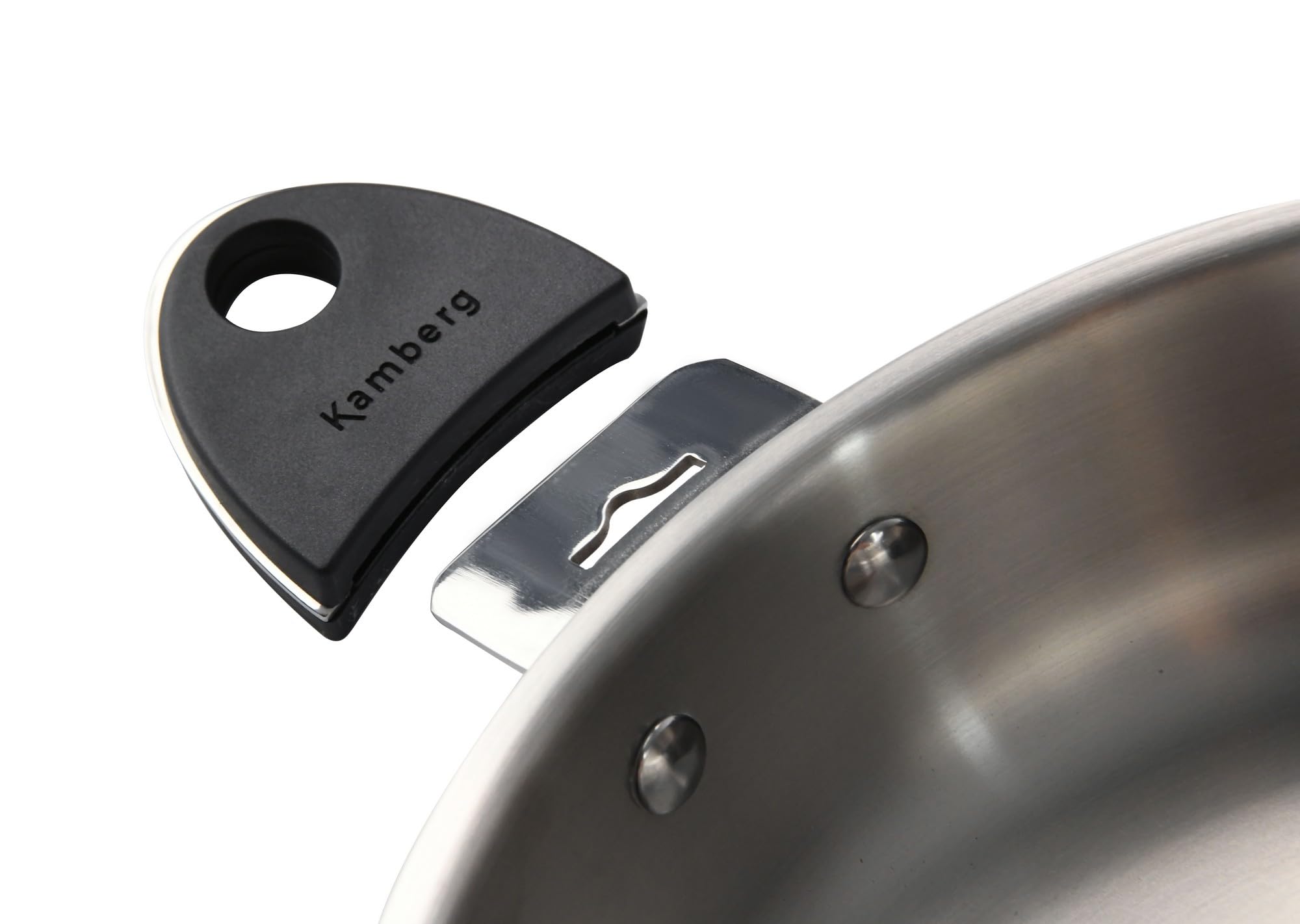 Kamberg - Sauteuse inox 28 cm manche amovible - Acier inoxydable 18/10 Triply - Tous feux dont induction et four, Gris