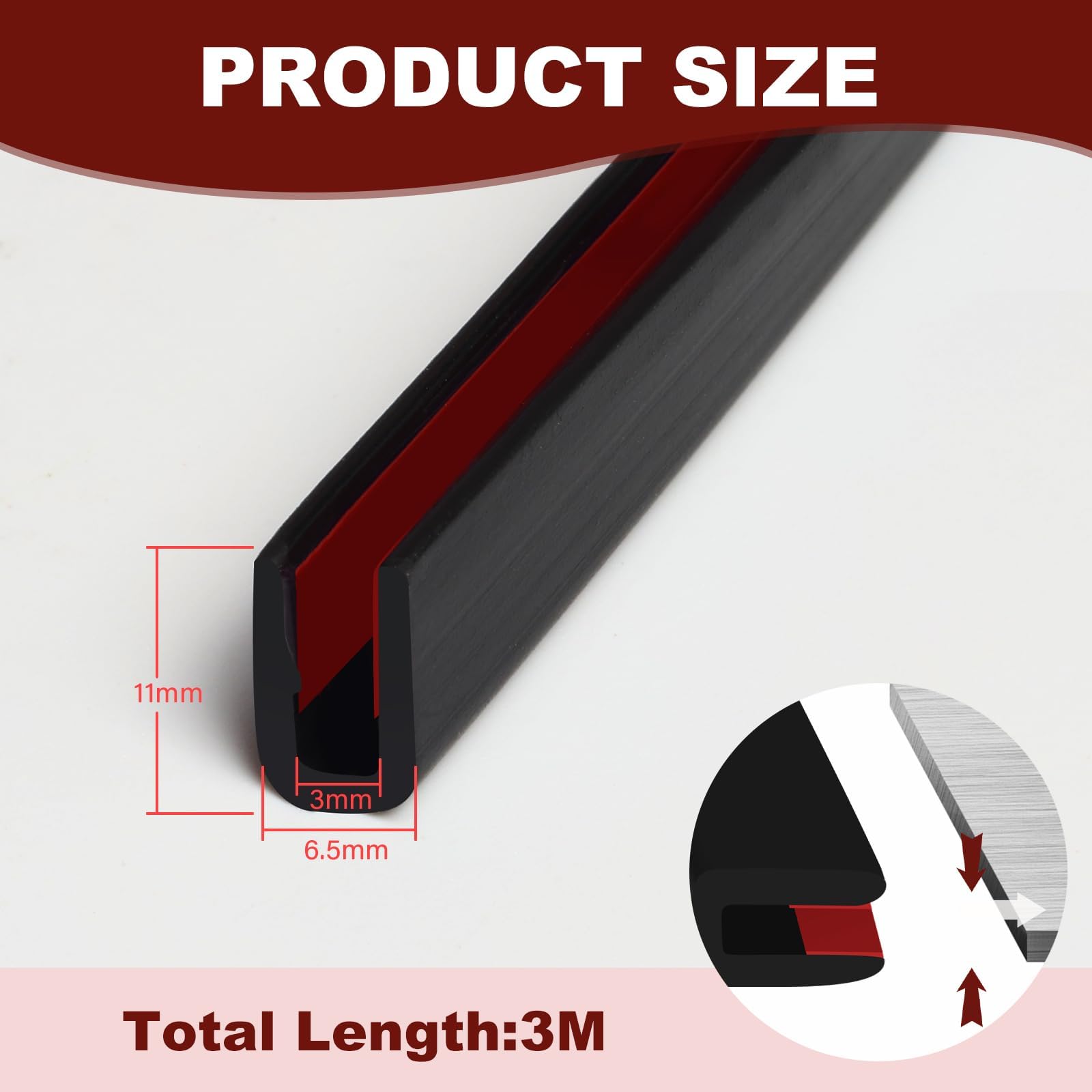 Edge Tri L Edge Trim Aazon.co: VUAOHIY Rubber Edge Tri U Channel, Self-Adhesive ...