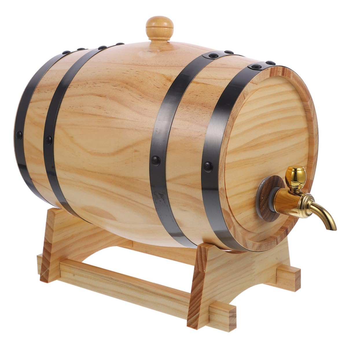 HEALLILY Barril de Madera para Cerveza y Vino con Grifo, Ecológico y Resistente, Adecuado para Mini Bar y Barra, Fabricado en Madera y Acero Inoxidable Color Aleatorio Varios Estilos