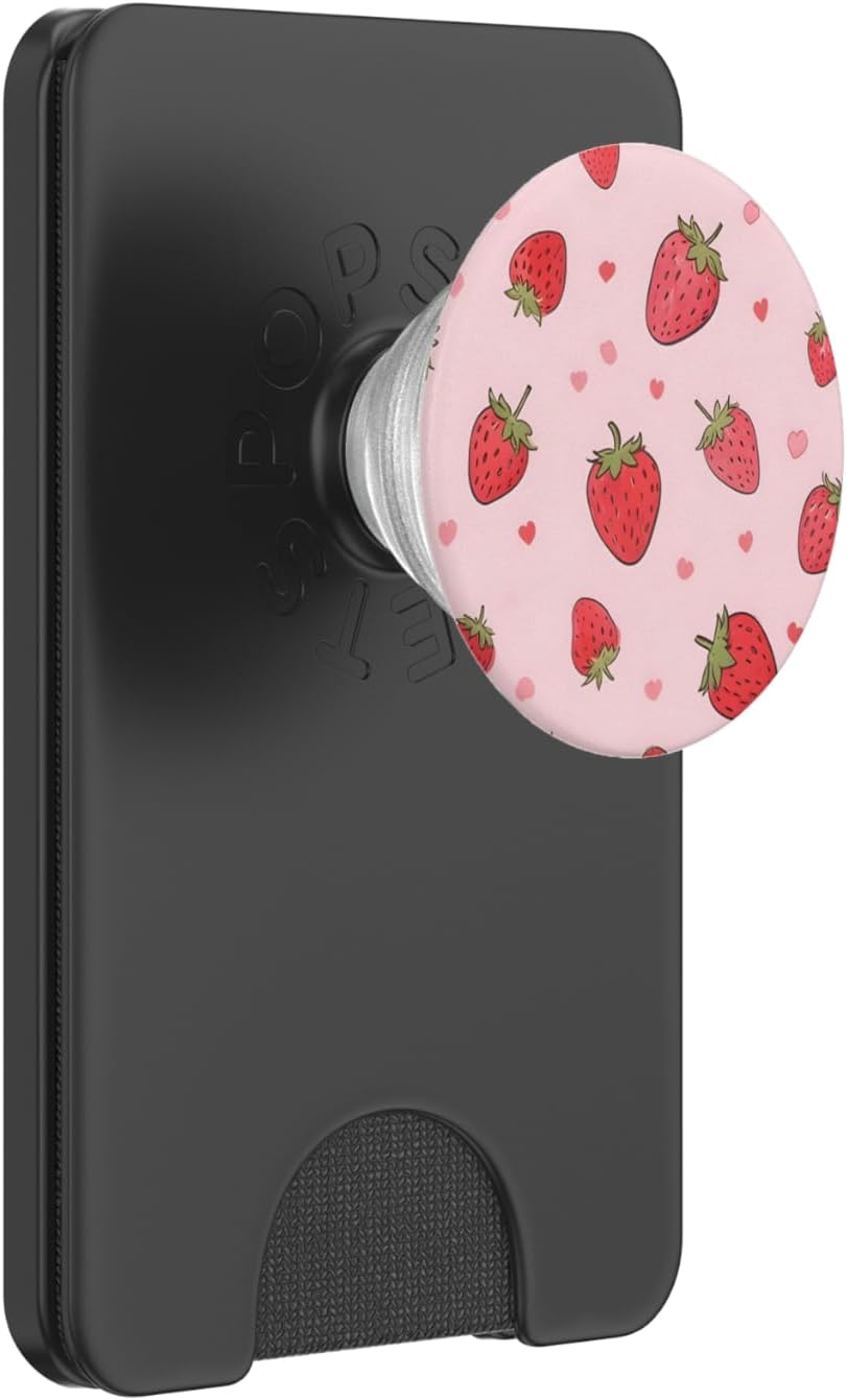 Cute Pink Strawberry PopSockets PopGrip for MagSafe