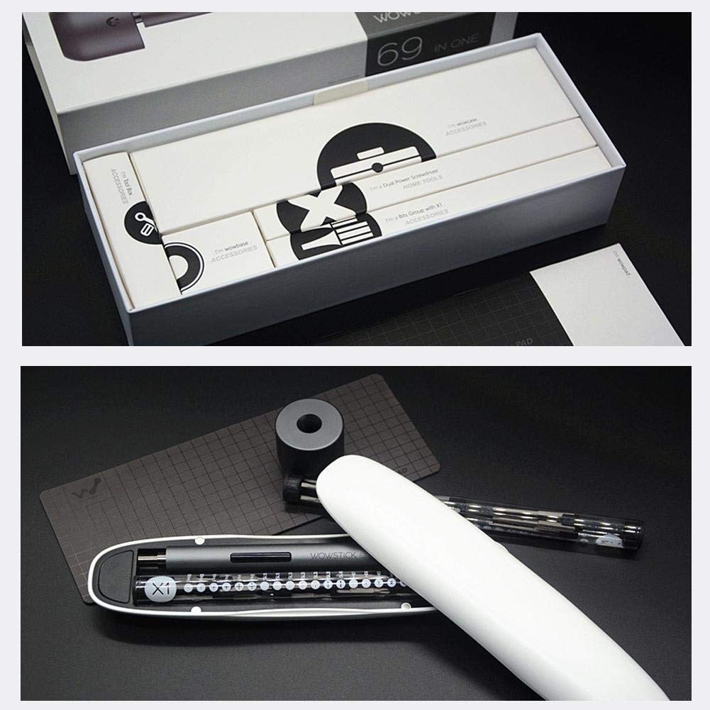 Juego de destornilladores eléctricos Wowstick 1 F con LED recargable con 56 puntas de destornillador de 4 mm para teléfono móvil, ordenador kit de herramientas de reparación