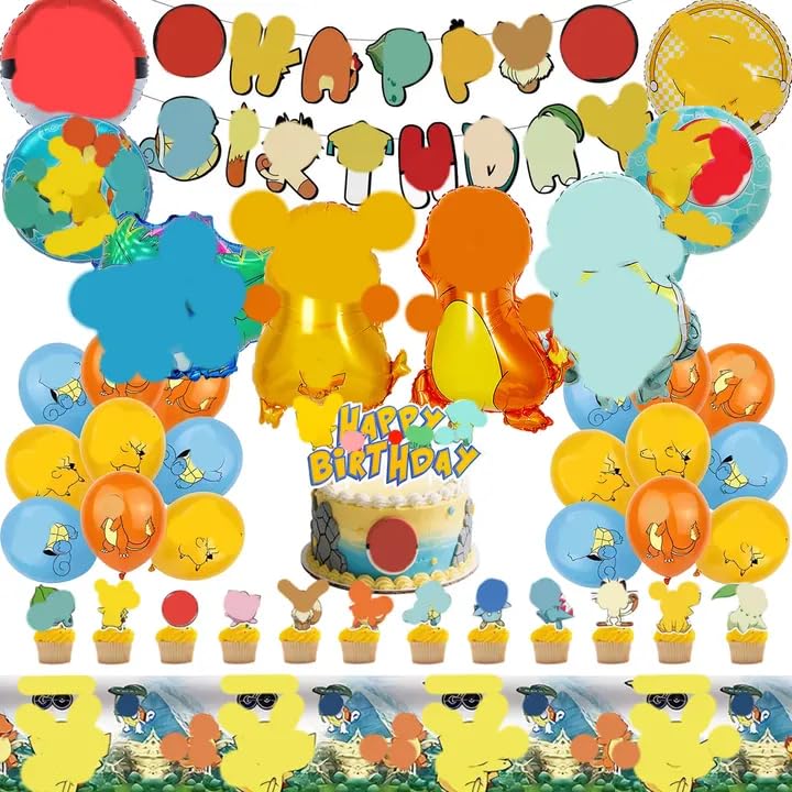 Kit de Décoration Anniversaire 53 Pièces, Ballons, Décor Gâteau, Bannière, Accessoires de Fête