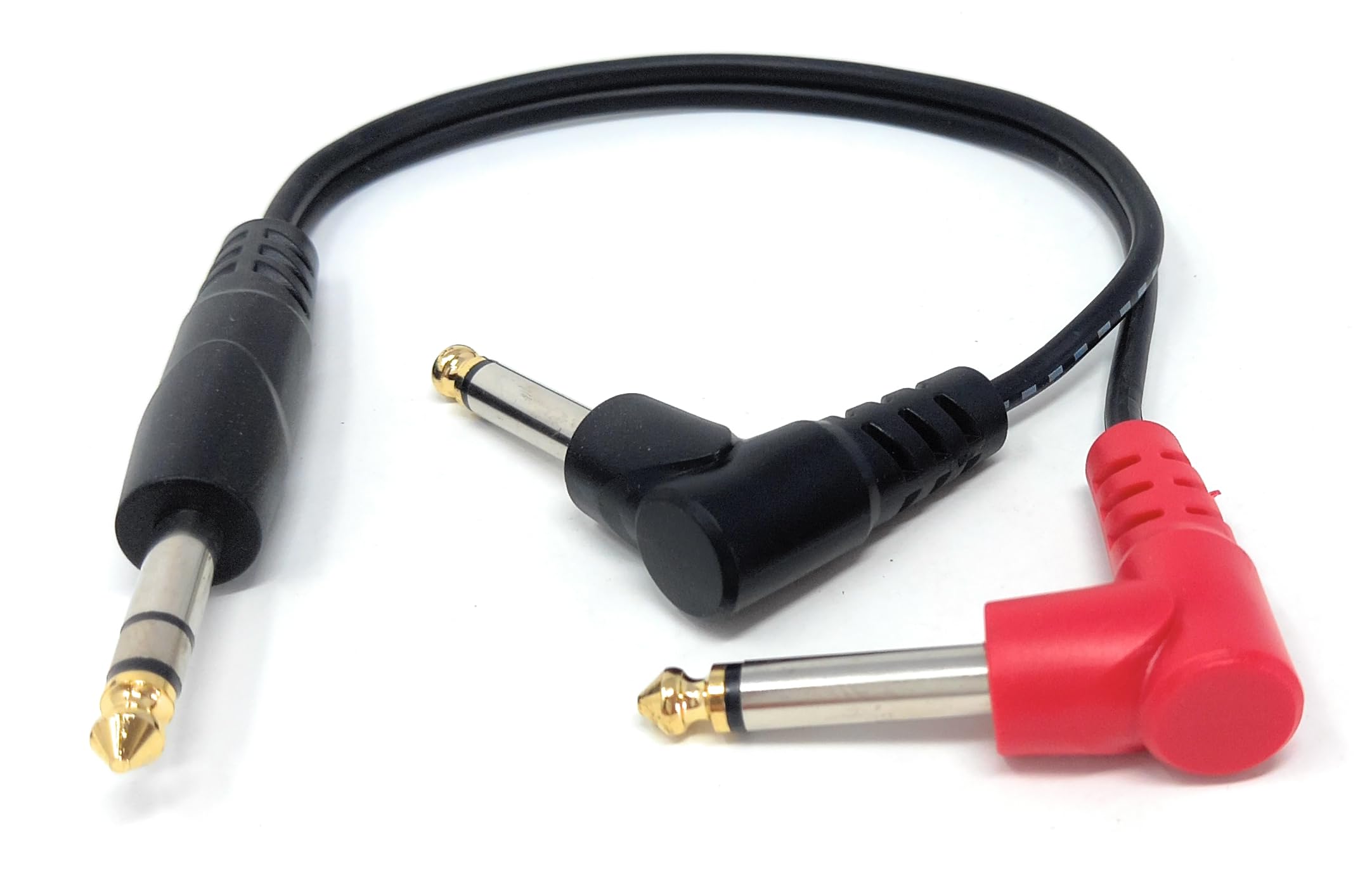 DRUT 30cm 6.35mm 1/4" Stereo Jack to 2 x Mono Jacks Audio Cable Lead for Music Instruments, Mixer, AMP, Guitar 1ft - Image 2