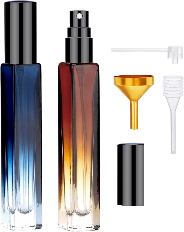 Segbeauty Frascos de Perfume Recarregáveis de Vidro com Spray, 10 mL, Pacote com 2