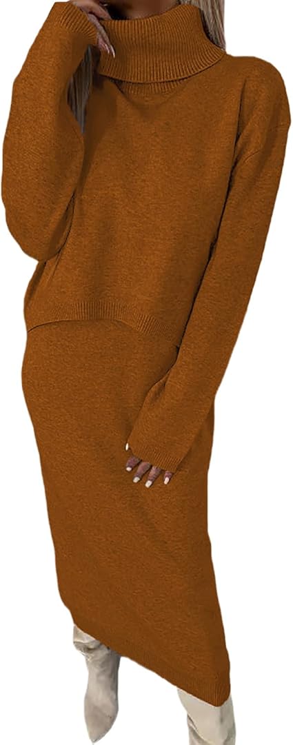 Robe Moulante Tricotée à Col Roulé Pour Femme - Gray[C71311] Blanc