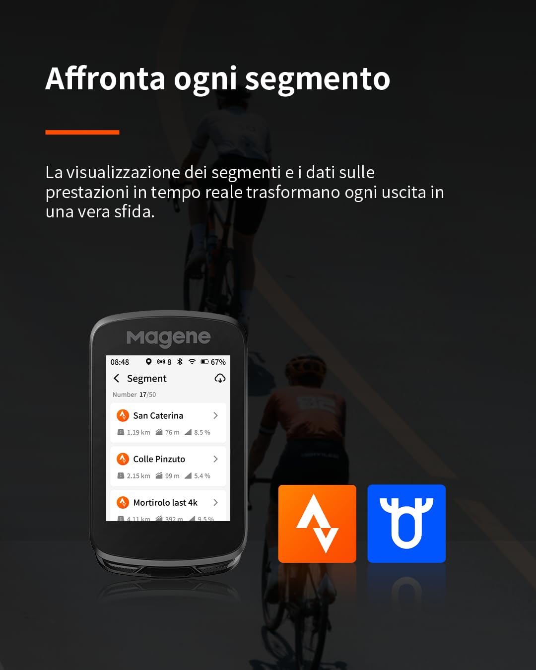 Magene C606 V2/C606 Ciclocomputer, Multi-Scenario ClimbPro, Trasferimento dati Wi-Fi e Bluetooth, Ripianificazione percorso, Visualizzazione dati personalizzabile