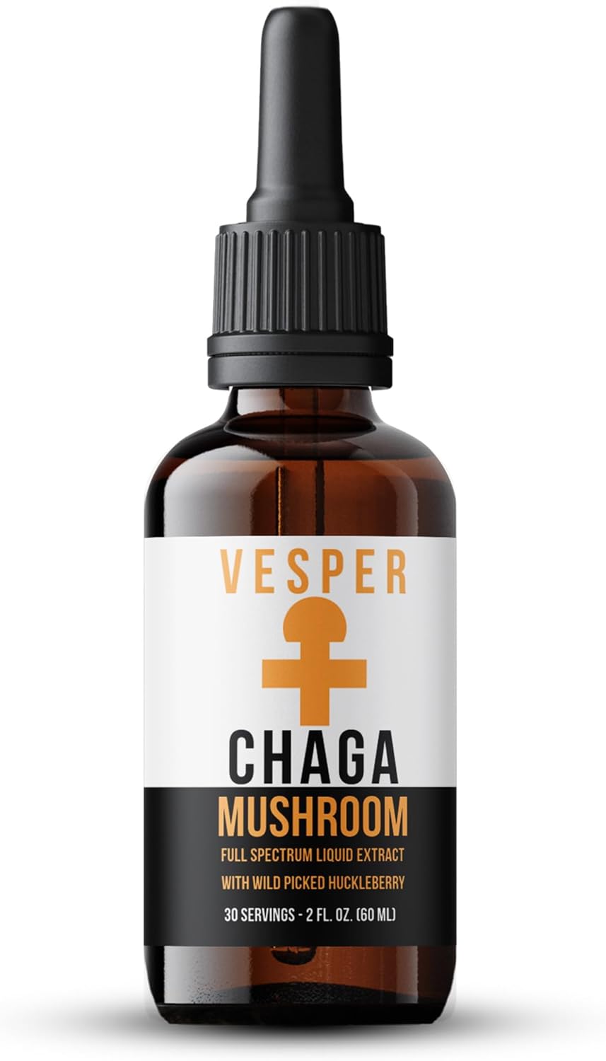 Vesper Reishi Mushroom Liquid Extract - Double Extraction with Wild Huckleberries for Relaxation, Stress Relief, Immune Support, USA-Grown, for Calm & Restful Sleep – 2oz