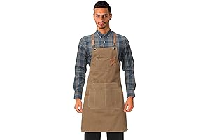 Waterproof Canvas Apron: Durable Work Apron with Pockets for Men and Women