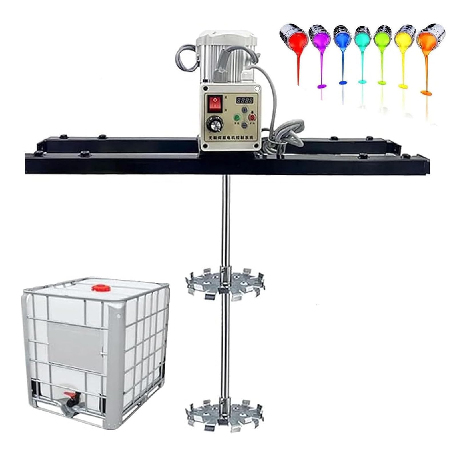 HajMyrdonyx 264 Gallon Electric Tank Mixer Machine, IBC Agitator, Paint Stirring Machine, 32nm High Torque 304 Stainless Folding Propeller, Adjustable Speed for Ink Dissolver Agitator C