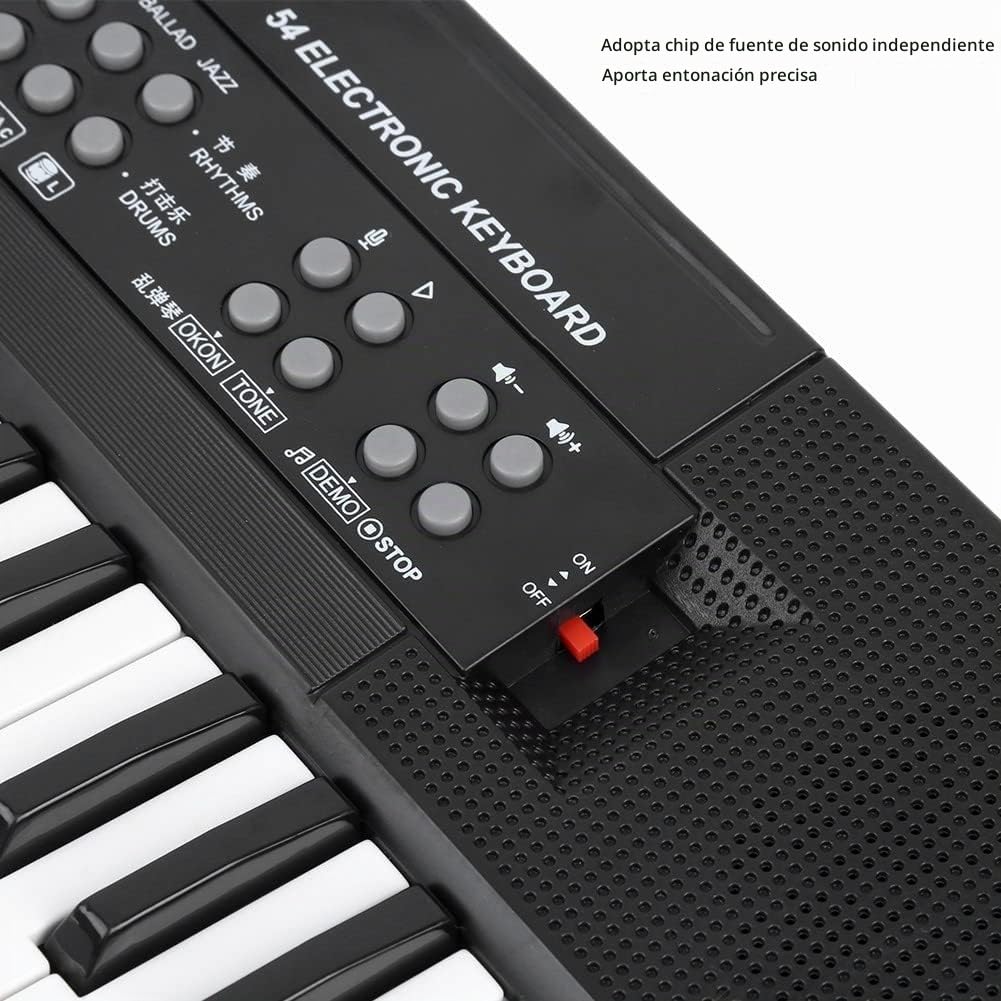 Teclado de piano digital Teclados de electrónico 54 teclas con micrófono función de grabación para uso en interiores exteriores