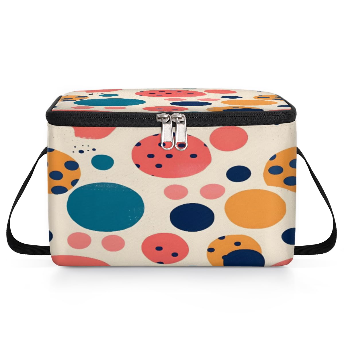 GzLeyigou Abstract Dot Lunch Bags for Women Men 9 Cans, Hot & Cold Food Delivery Bag Insulated Grocery Bag Insulated Lunch Box Dots Cooler Bag for Office Work Picnic Beach