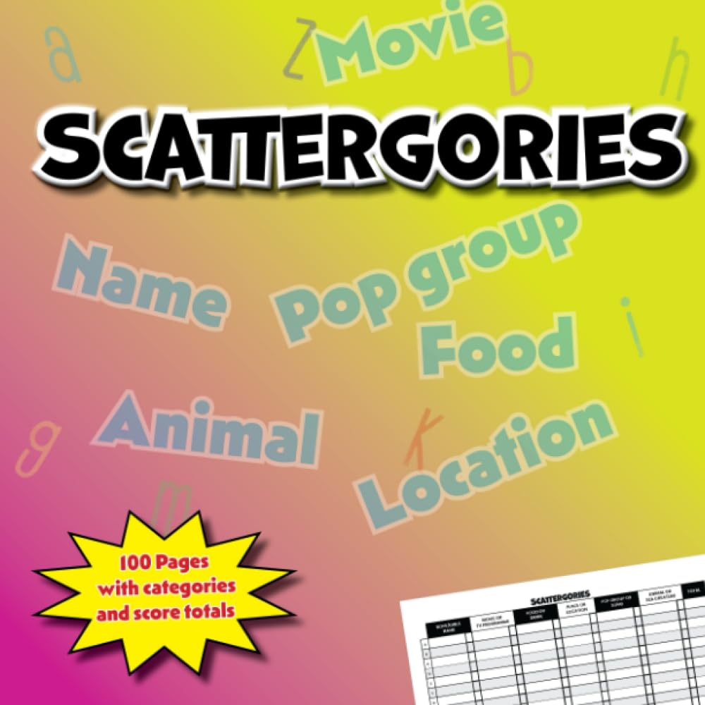 Scattergories: Pre-made categories and score totals all ready to play (Cliffcographics game books)