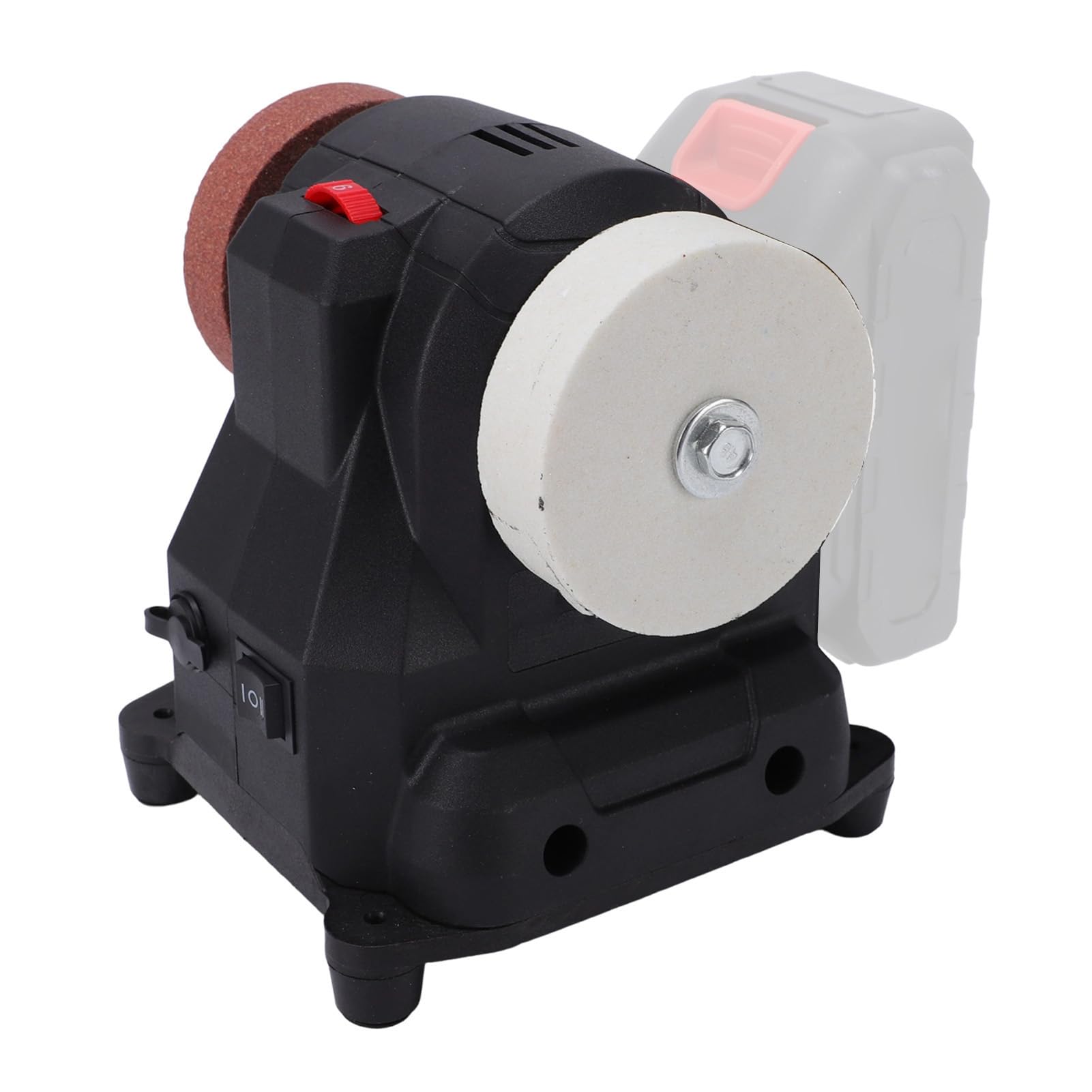 Pulidora de Amoladora de Banco Inalámbrica, Mini Lijadora de Banco, 6 Engranajes, Velocidad Ajustable con Motor de Cobre de 100 W y 2 Muelas para Metal, Madera, Joyería, Pulido,