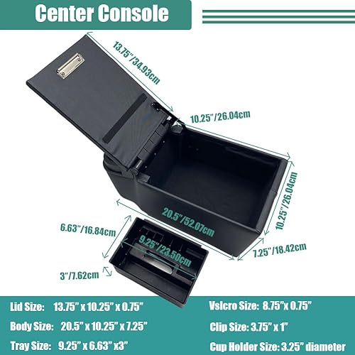 Miniatura 3 de Organizador y Almacenamiento Universal para AsientoBanco de Camión, Consola Central para Contratistas, con Portavasos Ajustables, Tablero de Clips y
