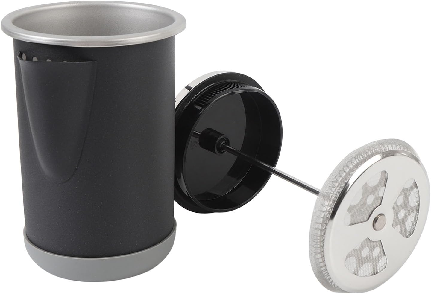 Stylish 304 Stainless Steel French Press Coffee Maker, 1000ml Portable Hand Brewed Coffee Press Pot for Camping, Simple Maintenance and Versatile Use (Black)