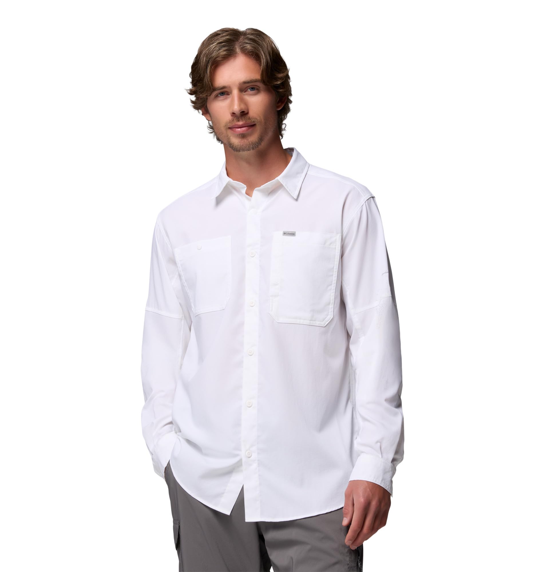 Columbia Men's Silver Ridge Utility 2 Long Sleeve Shirt, Long Sleeve Shirt, White, XX-Large